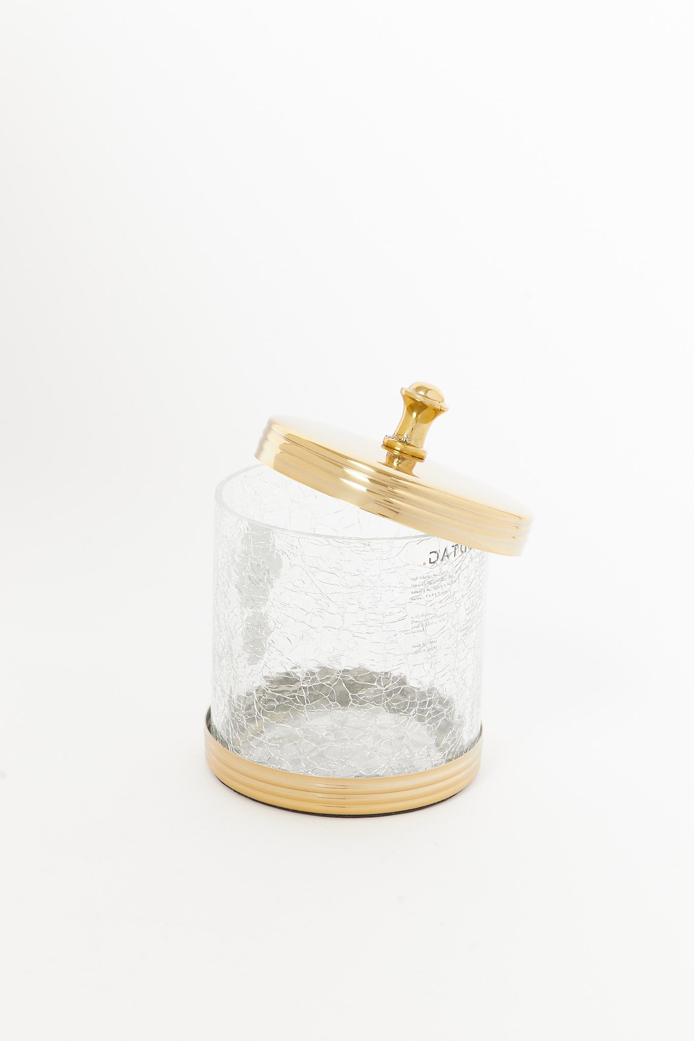 Redtag-Gold-Crackle-Glass-Cotton-Jar-Category:Bathroom-Accessories,-Colour:Gold,-Deals:New-In,-Filter:Home-Bathroom,-H1:HMW,-H2:BAC,-H3:BCE,-H4:BAE,-HMW-BAC-Bath-Accessories,-New-In-HMW-BAC,-Non-Sale,-S23B,-Season:S23B,-Section:Homewares-Home-Bathroom-