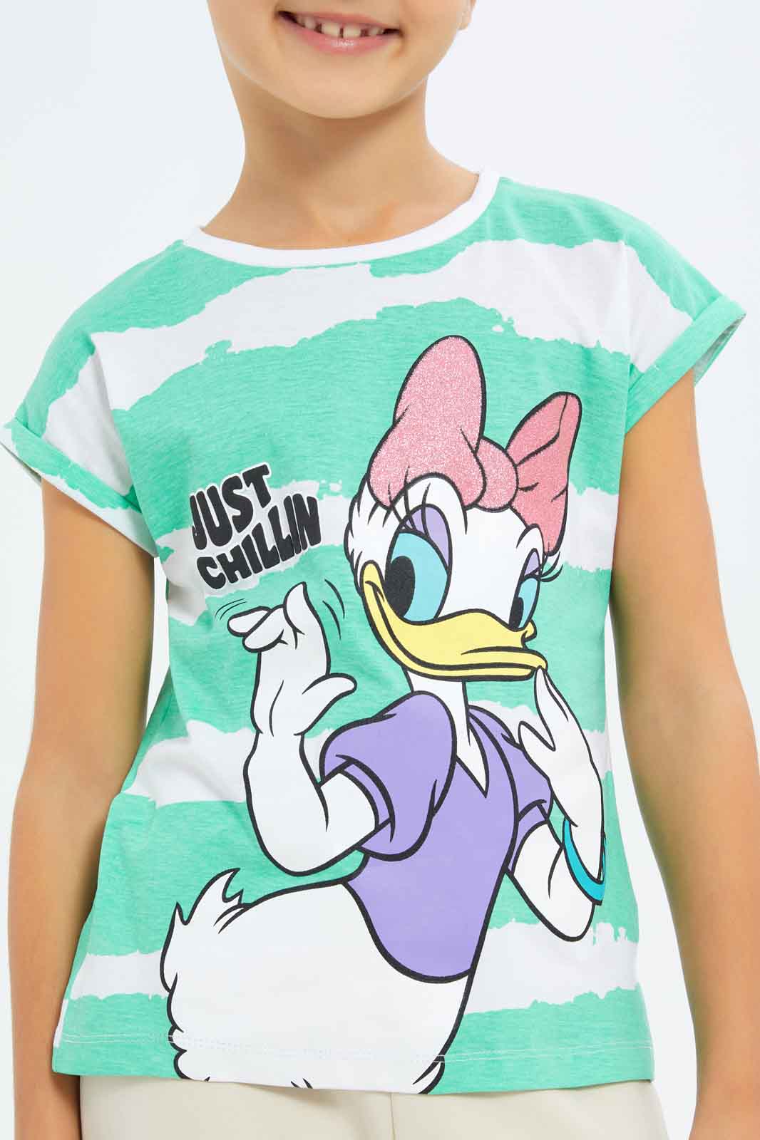Redtag-Girls-Mint-Daisy-Duck-Tshirt-Category:T-Shirts,-CHA,-Colour:Mint,-Deals:New-In,-Filter:Girls-(2-to-8-Yrs),-GIR-T-Shirts,-New-In-GIR-APL,-Non-Sale,-S23B,-Section:Girls-(0-to-14Yrs),-TBL-Girls-2 to 8 Years