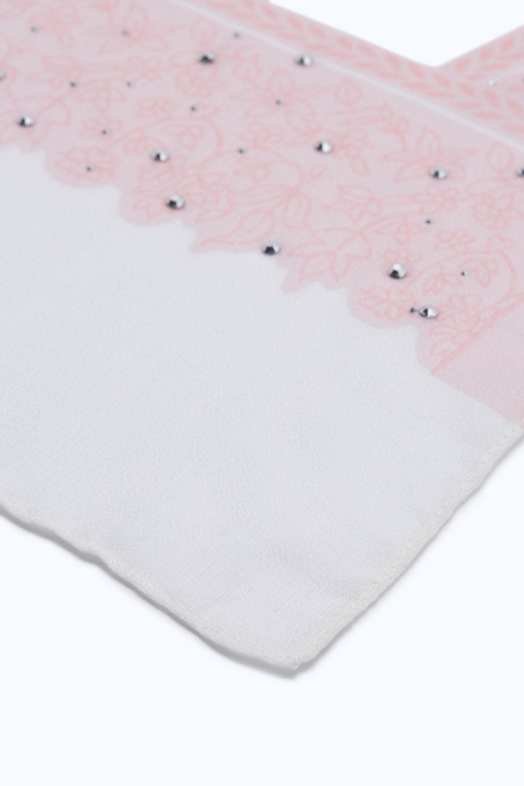 Redtag-Pink-And-White-Embellished-Scarf-Category:Scarves,-Colour:Assorted,-Filter:Women's-Accessories,-New-In,-New-In-Women-ACC,-Non-Sale,-RMD,-S23B,-Section:Women,-Women-Scarves-Women-