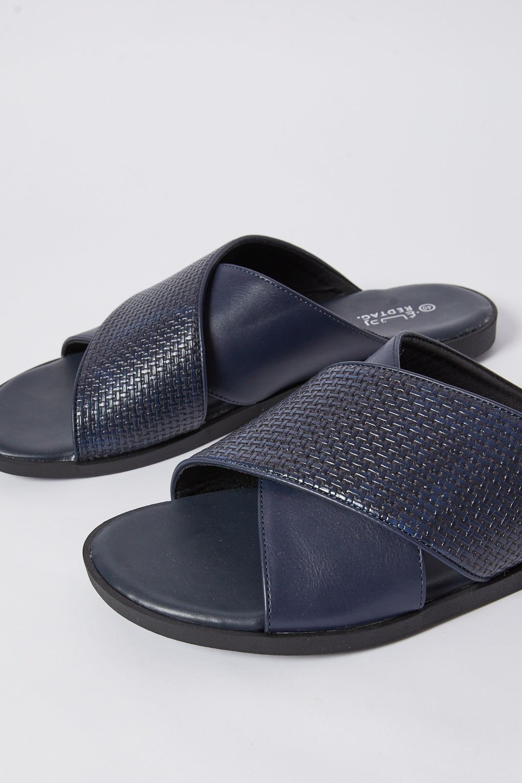Redtag-Black-Criss-Cross-Sandal-Category:Shoes,-Colour:Navy,-Deals:New-In,-Filter:Men's-Footwear,-Men-Sandals,-N/A,-New-In-Men-FOO,-Non-Sale,-S23B,-Section:Men-Men's-