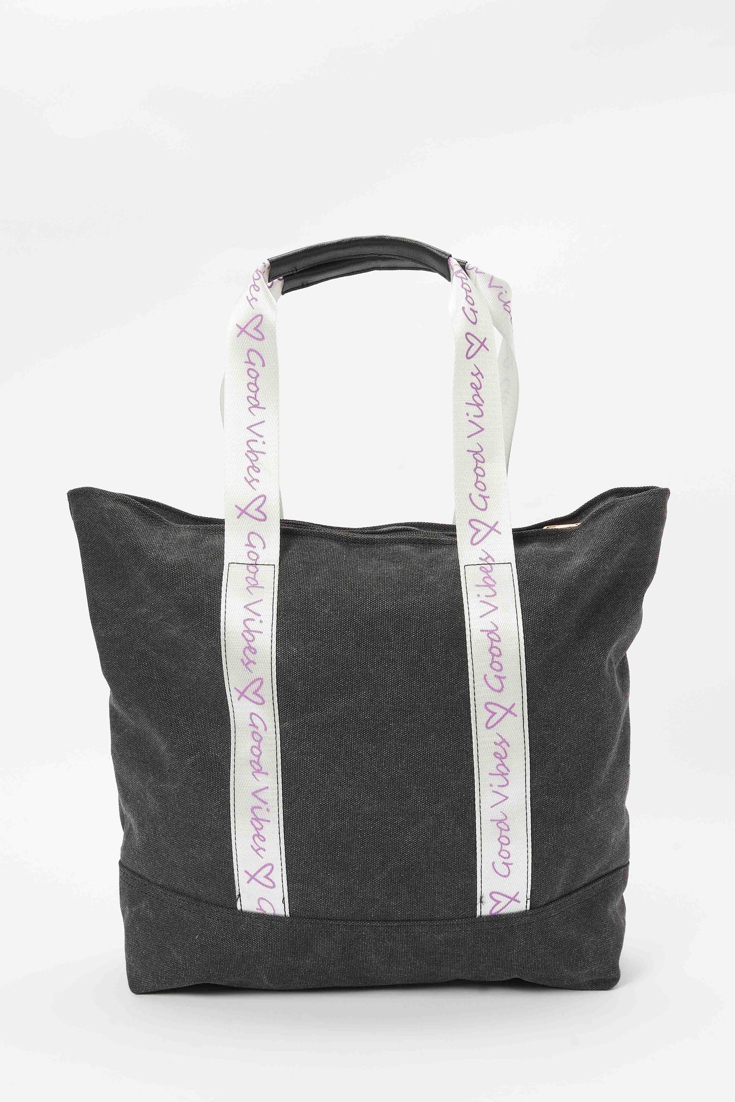 Redtag-Black-Shopper-With-Tapping-Category:Bags,-Colour:Black,-Filter:Women's-Accessories,-H1:ACC,-H2:LAD,-H3:LAB,-H4:SHP,-New-In,-New-In-Women-ACC,-Non-Sale,-S23B,-Season:S23B,-Section:Women,-Women-Bags-Women-
