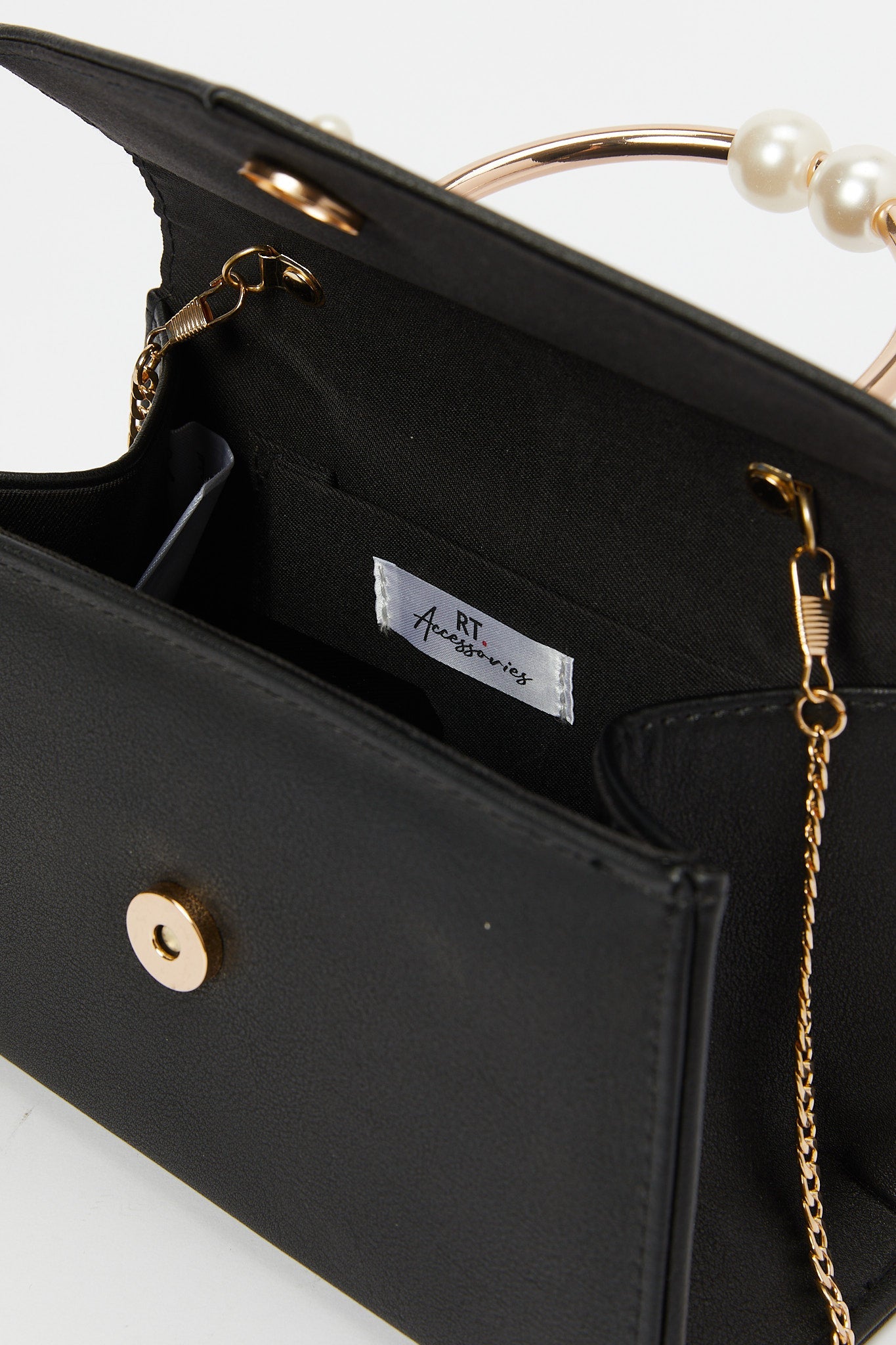 Redtag-Black-Embellished-Envelope-Bag-Category:Bags,-Colour:Black,-Filter:Women's-Accessories,-New-In,-New-In-Women-ACC,-Non-Sale,-RMD,-S23B,-Section:Women,-Women-Bags-Women-