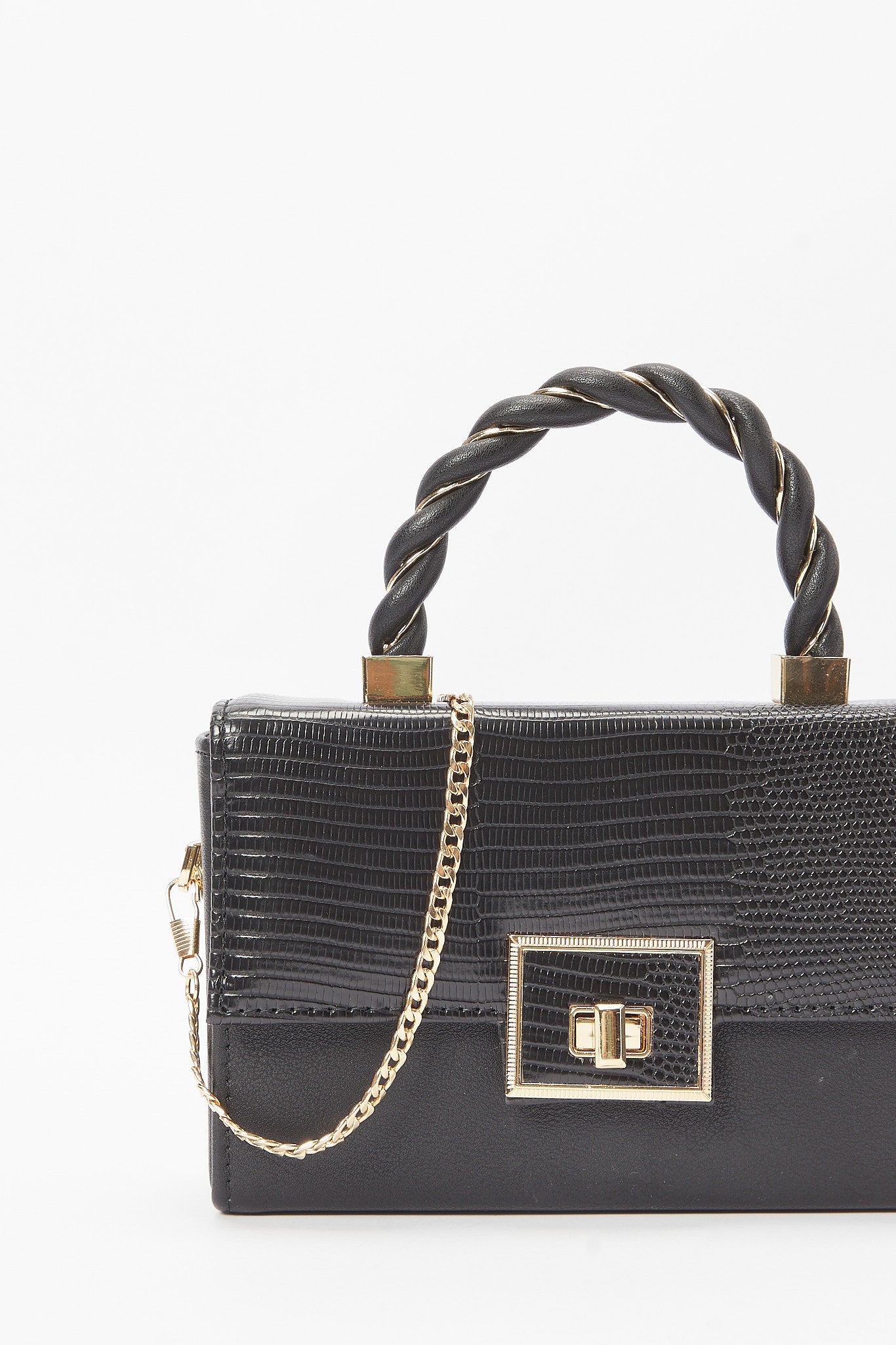 Redtag-Black-Embellished-Buckle-Clutch-Bag-Category:Bags,-Colour:Black,-Filter:Women's-Accessories,-New-In,-New-In-Women-ACC,-Non-Sale,-S23B,-Section:Women,-Women-Bags-Women-
