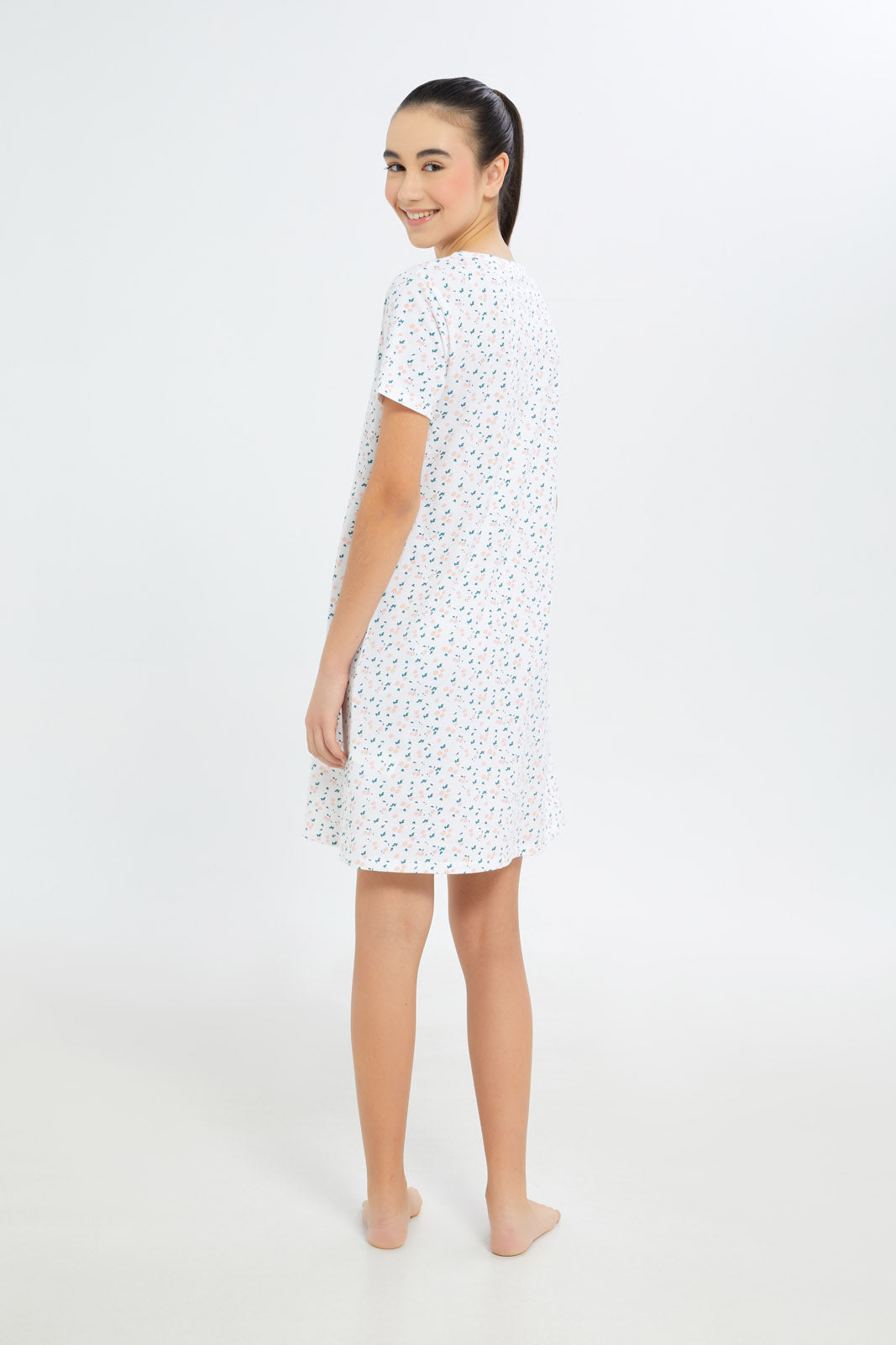 Redtag-Girls-Basic-Nightdress-Category:Nightshirts,-Colour:White,-Deals:New-In,-Filter:Senior-Girls-(8-to-14-Yrs),-GSR-Nightshirts,-H1:KWR,-H2:GSR,-H3:NWR,-H4:NSH,-New-In-GSR-APL,-Non-Sale,-S23C,-Season:S23C,-Section:Girls-(0-to-14Yrs)-Senior-Girls-9 to 14 Years