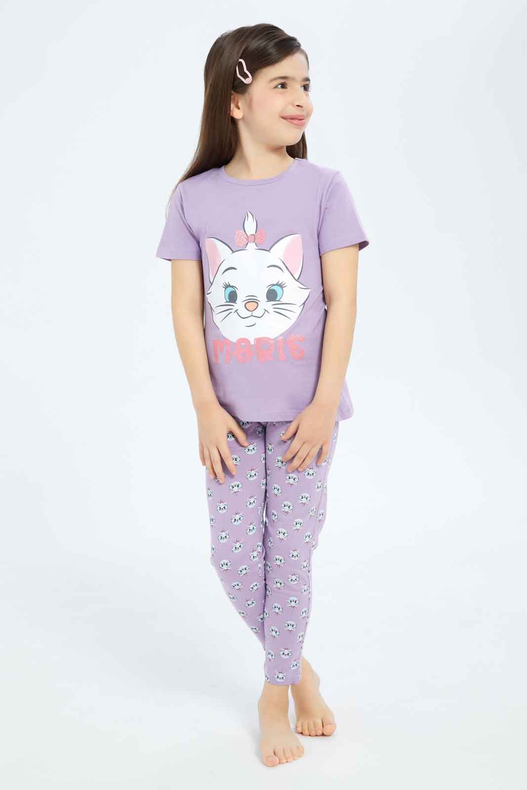 Redtag-Girls-Lilac-Marie-Pj-Set-Category:Pyjama-Sets,-Colour:Lilac,-Deals:New-In,-Filter:Girls-(2-to-8-Yrs),-GIR-Pyjama-Sets,-New-In-GIR-APL,-Non-Sale,-S23B,-Section:Girls-(0-to-14Yrs)-Girls-2 to 8 Years