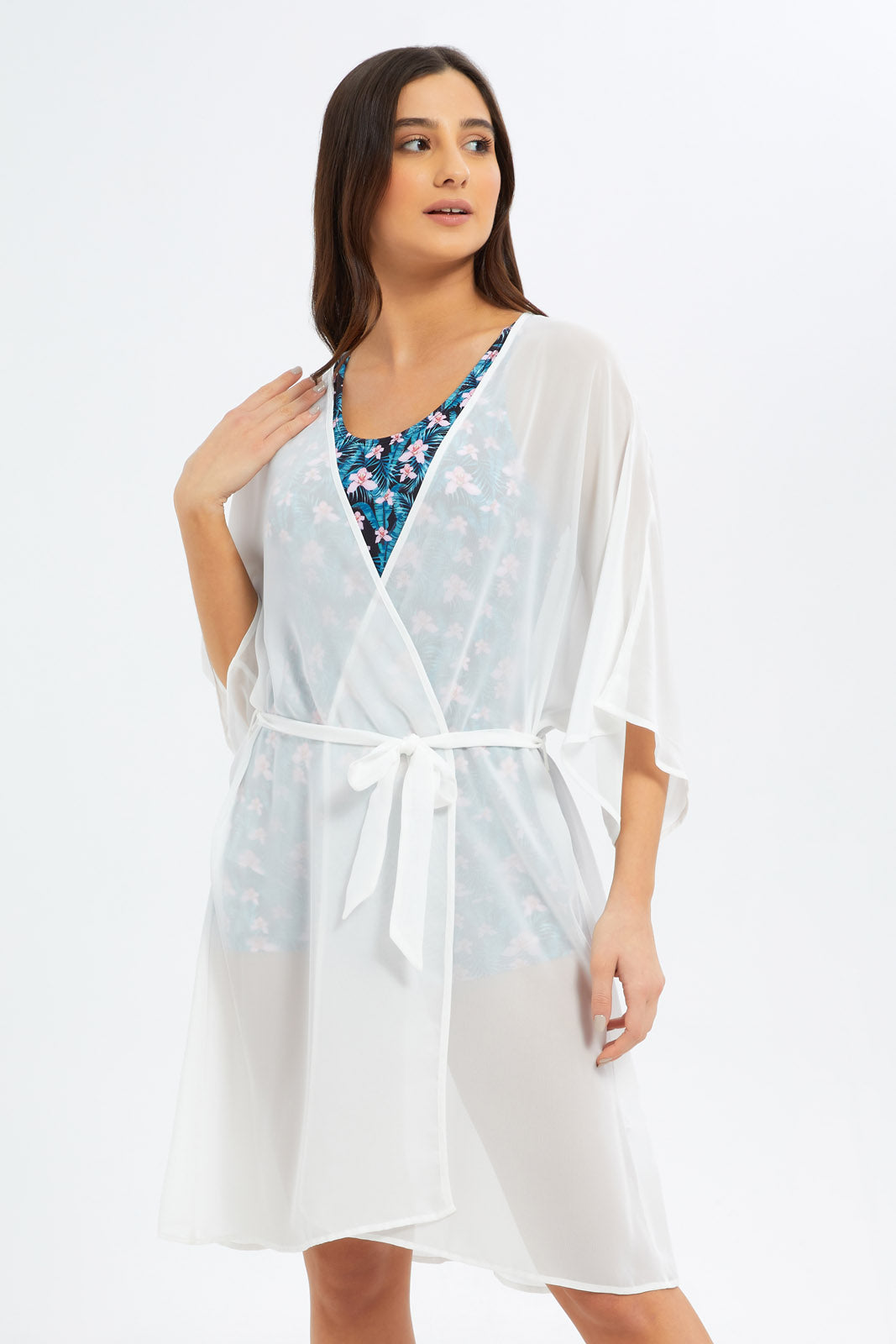 Redtag-Women-Ivory-Swim-Robe-Category:Swimwear,-Colour:Ivory,-Deals:New-In,-Filter:Women's-Clothing,-New-In-Women-APL,-Non-Sale,-S23B,-Section:Women,-Women-Swimwear--