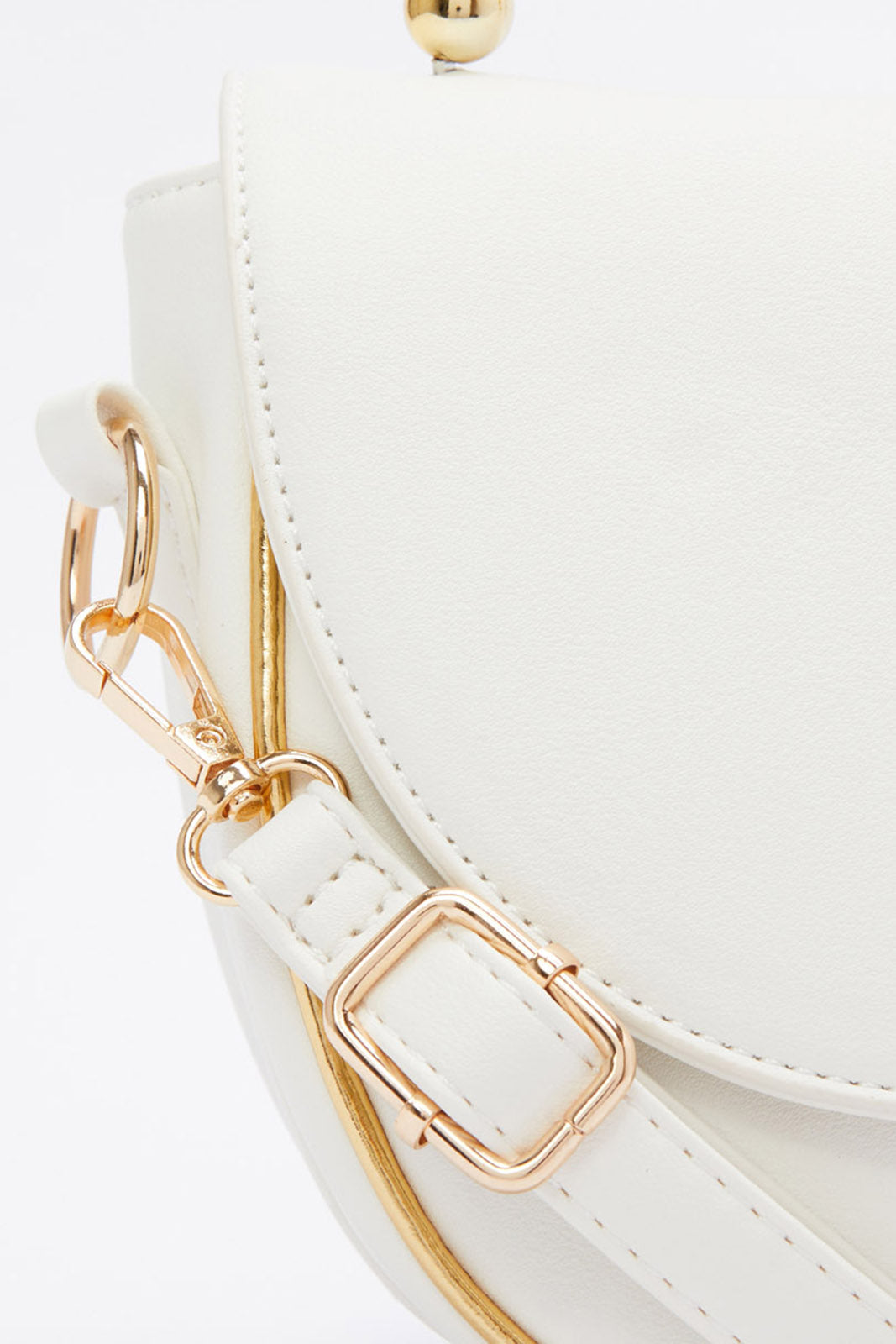 Redtag-White-Saddle-With-Gold-Beads-Embellished-Crossbody-Bag-Category:Bags,-Colour:White,-Filter:Women's-Accessories,-New-In,-New-In-Women-ACC,-Non-Sale,-RMD,-S23B,-Section:Women,-Women-Bags-Women-