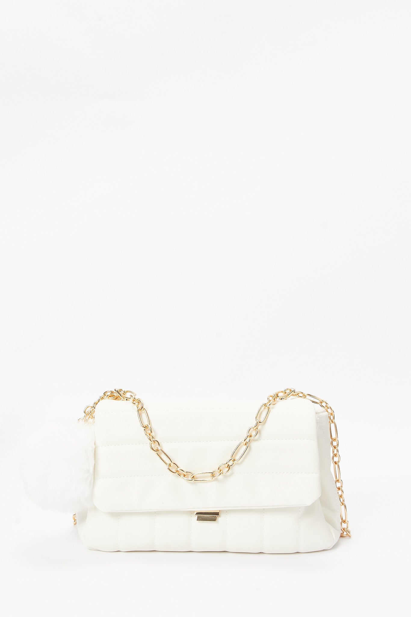 Redtag-White-Qulited-Crossbody-Bag-Category:Bags,-Colour:White,-Filter:Women's-Accessories,-New-In,-New-In-Women-ACC,-Non-Sale,-S23B,-Section:Women,-Women-Bags-Women-