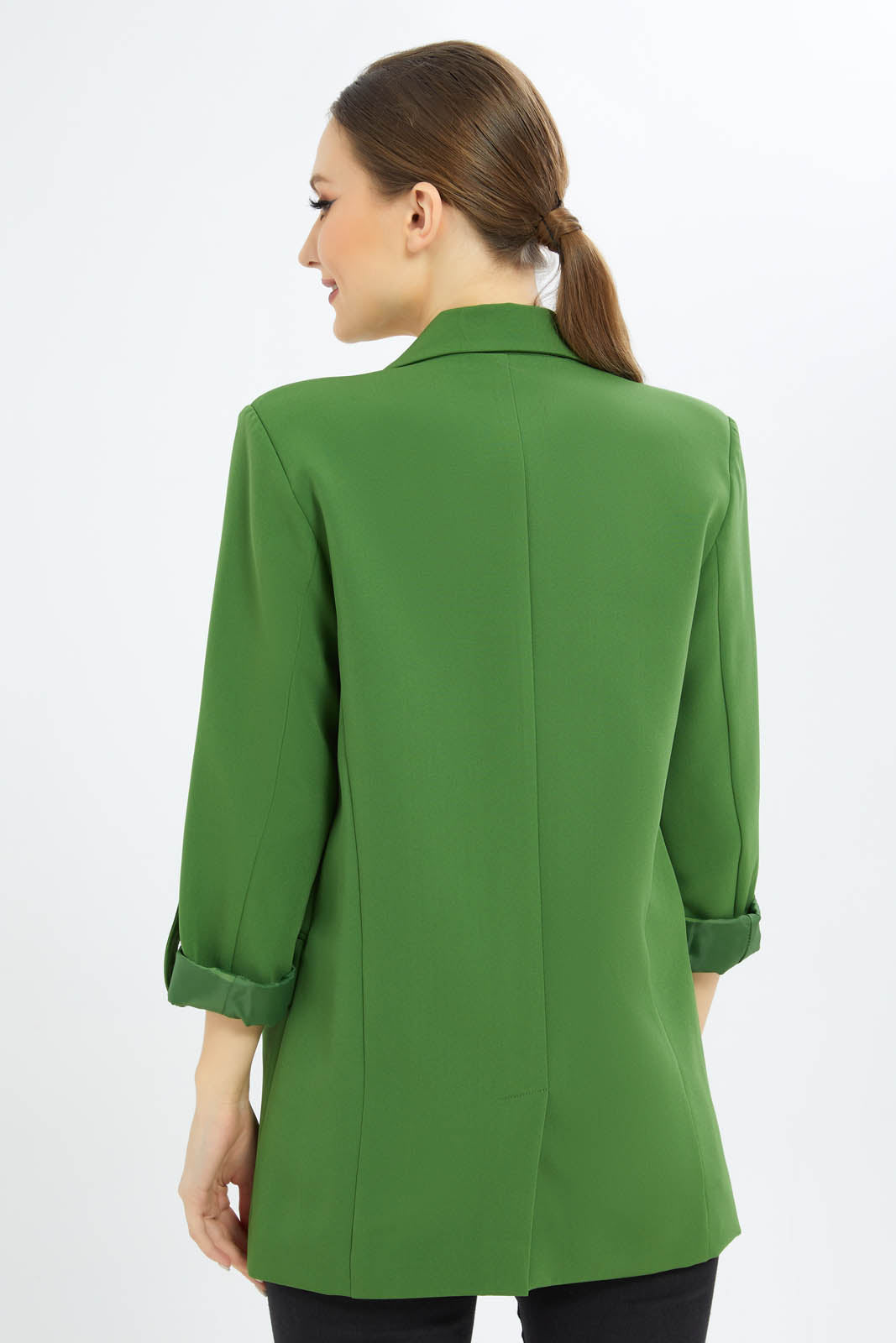 Redtag-Women-Front-Open-Lapelled-Jacket-With-Pocket-Category:Jackets,-Colour:Green,-Deals:New-In,-Filter:Women's-Clothing,-New-In-Women-APL,-Non-Sale,-S23B,-Section:Women,-Women-Jackets-Women's-