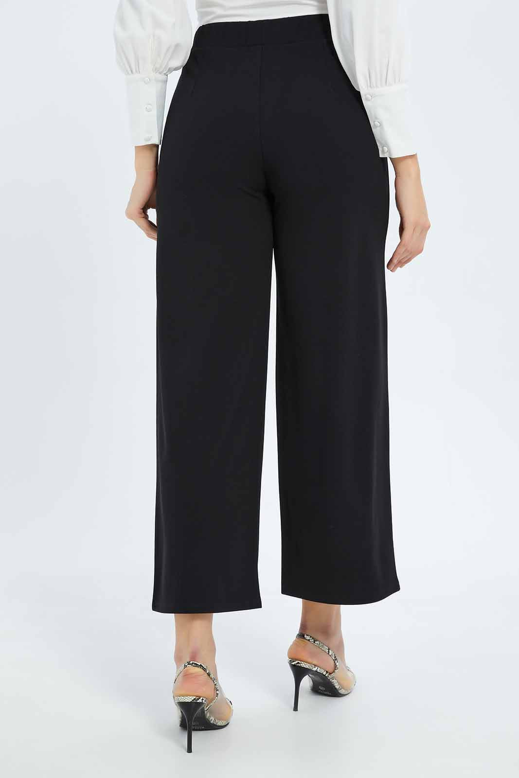 Redtag-Women-Front-Pin-Tuck-Wide-Leg-Trouser-Category:Trousers,-Colour:Black,-Deals:New-In,-Filter:Women's-Clothing,-New-In-Women-APL,-Non-Sale,-S23B,-Section:Women,-Women-Trousers-Women's-