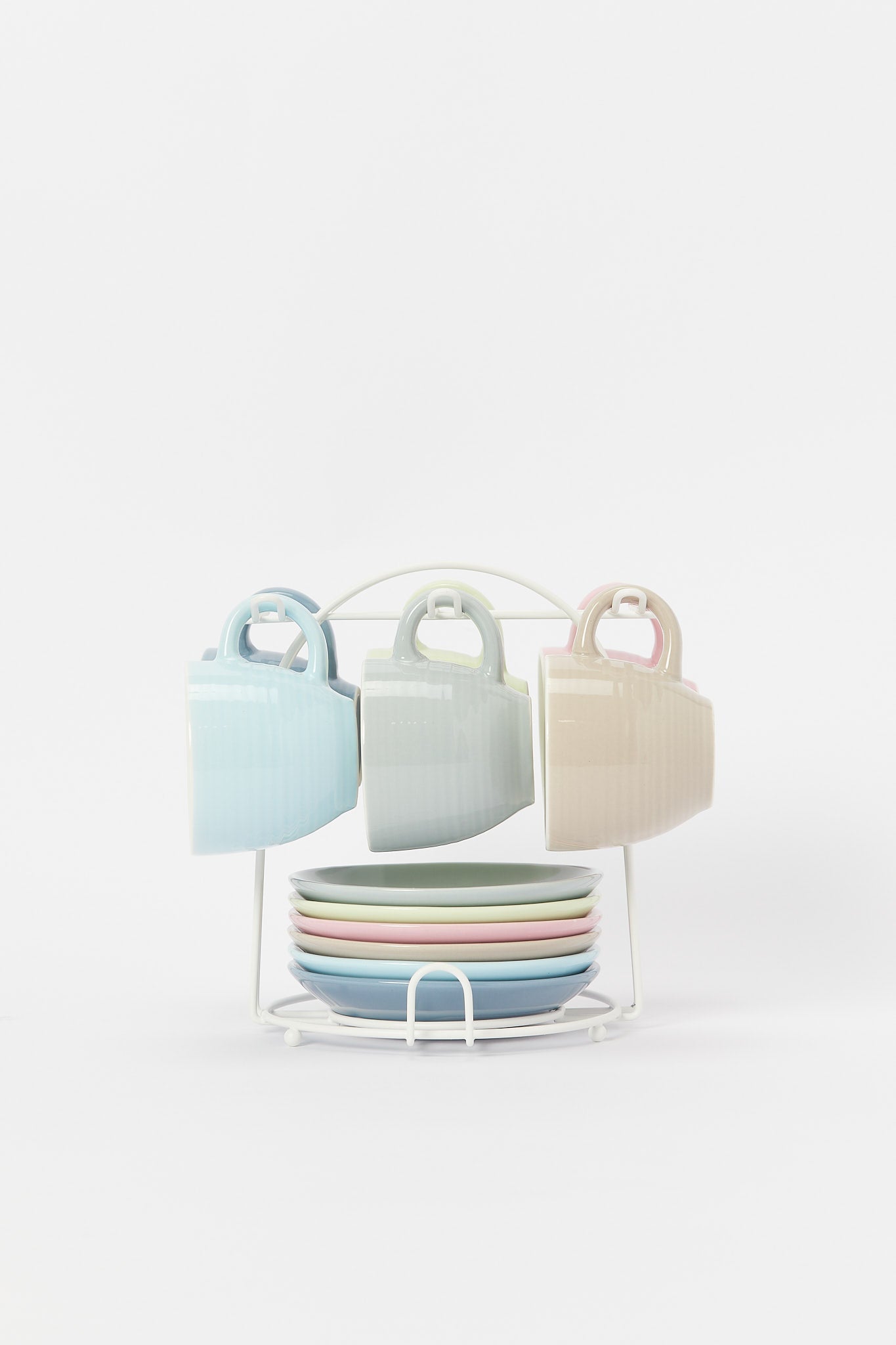 Redtag-Assorted-Espresso-Set-With-Stand-(13-Piece)-Category:Cups-&-Mugs,-Colour:Assorted,-Deals:New-In,-Filter:Home-Dining,-H1:HMW,-H2:DIN,-H3:CRC,-H4:CCS,-HMW-DIN-Crockery,-New-In-HMW-DIN,-Non-Sale,-S23B,-Season:S23B,-Section:Homewares-Home-Dining-