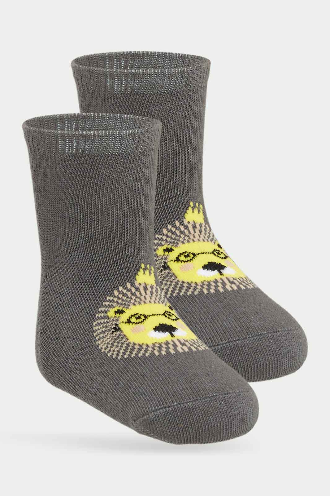 Redtag-Boys-3-Pack-Ankle-Length-Socks---Grey-Lion-Assorted-Ankle-Length-Pack-365,-Category:Socks,-Colour:Assorted,-Deals:New-In,-Filter:Infant-Boys-(3-to-24-Mths),-INB-Socks,-New-In-INB-APL,-Non-Sale,-Section:Boys-(0-to-14Yrs)-Infant-Boys-3 to 24 Months