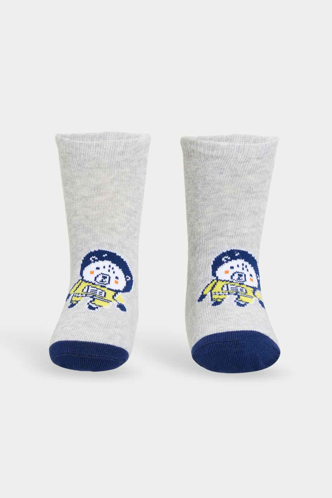 Redtag-Boys-3-Pack-Ankle-Length-Socks--Blue-Space-Ankle-Length-Combo-365,-Category:Socks,-Colour:Assorted,-Deals:New-In,-Filter:Infant-Boys-(3-to-24-Mths),-INB-Socks,-New-In-INB-APL,-Non-Sale,-Section:Boys-(0-to-14Yrs)-Infant-Boys-3 to 24 Months