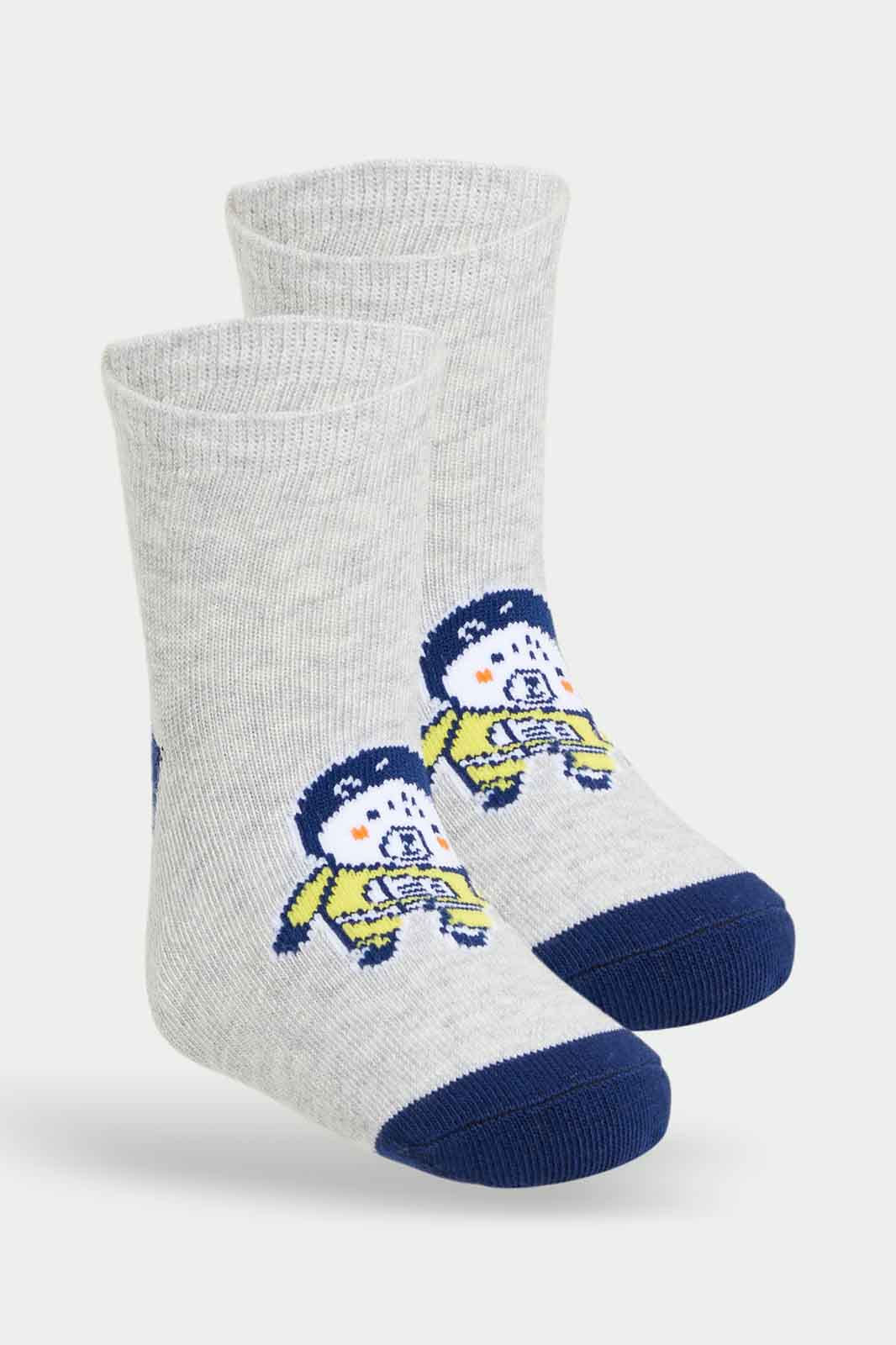 Redtag-Boys-3-Pack-Ankle-Length-Socks--Blue-Space-Ankle-Length-Combo-365,-Category:Socks,-Colour:Assorted,-Deals:New-In,-Filter:Infant-Boys-(3-to-24-Mths),-INB-Socks,-New-In-INB-APL,-Non-Sale,-Section:Boys-(0-to-14Yrs)-Infant-Boys-3 to 24 Months