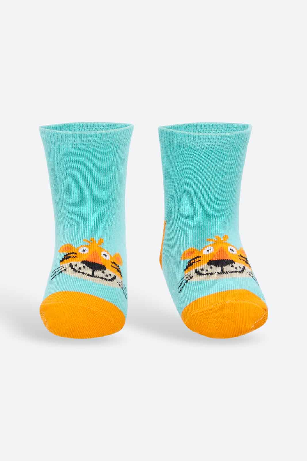 Redtag-Boys-3-Pack-Ankle-Length-Socks--Tiger-Assorted-Ankle-Length-Pack-365,-Category:Socks,-Colour:Assorted,-Deals:New-In,-Filter:Infant-Boys-(3-to-24-Mths),-INB-Socks,-New-In-INB-APL,-Non-Sale,-Section:Boys-(0-to-14Yrs)-Infant-Boys-3 to 24 Months