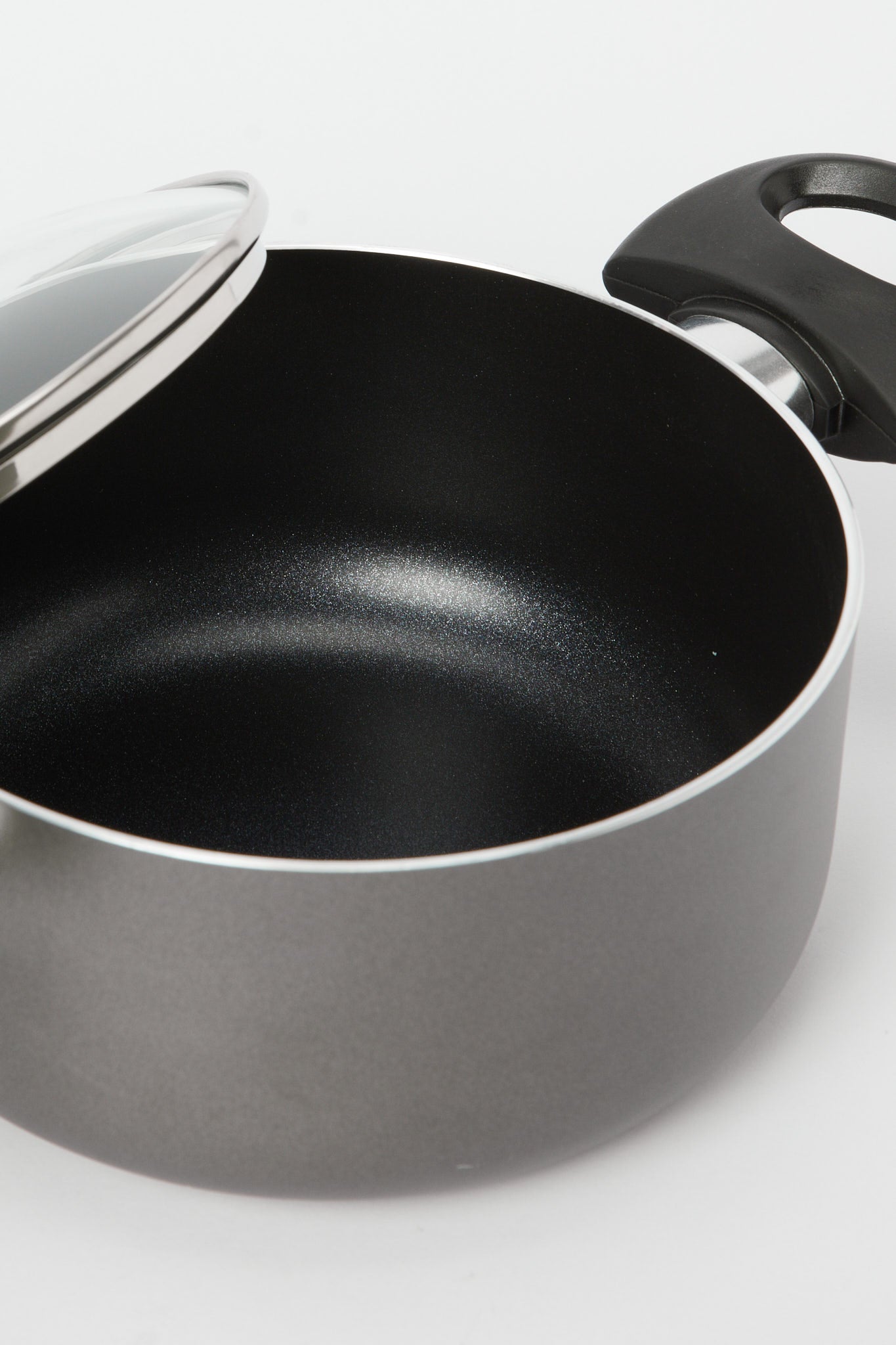Redtag-Black-Aluminum-Non-Stick-Dutch-Oven-With-Glass-Lid-(18Cm)-365,-Category:Pans,-Colour:Black,-Deals:New-In,-Filter:Home-Dining,-H1:HMW,-H2:DIN,-H3:COO,-H4:PAP,-HMW-DIN-Cookware,-New-In-HMW-DIN,-Non-Sale,-Season:365,-Section:Homewares,-Style:NON-STICK-Home-Dining-