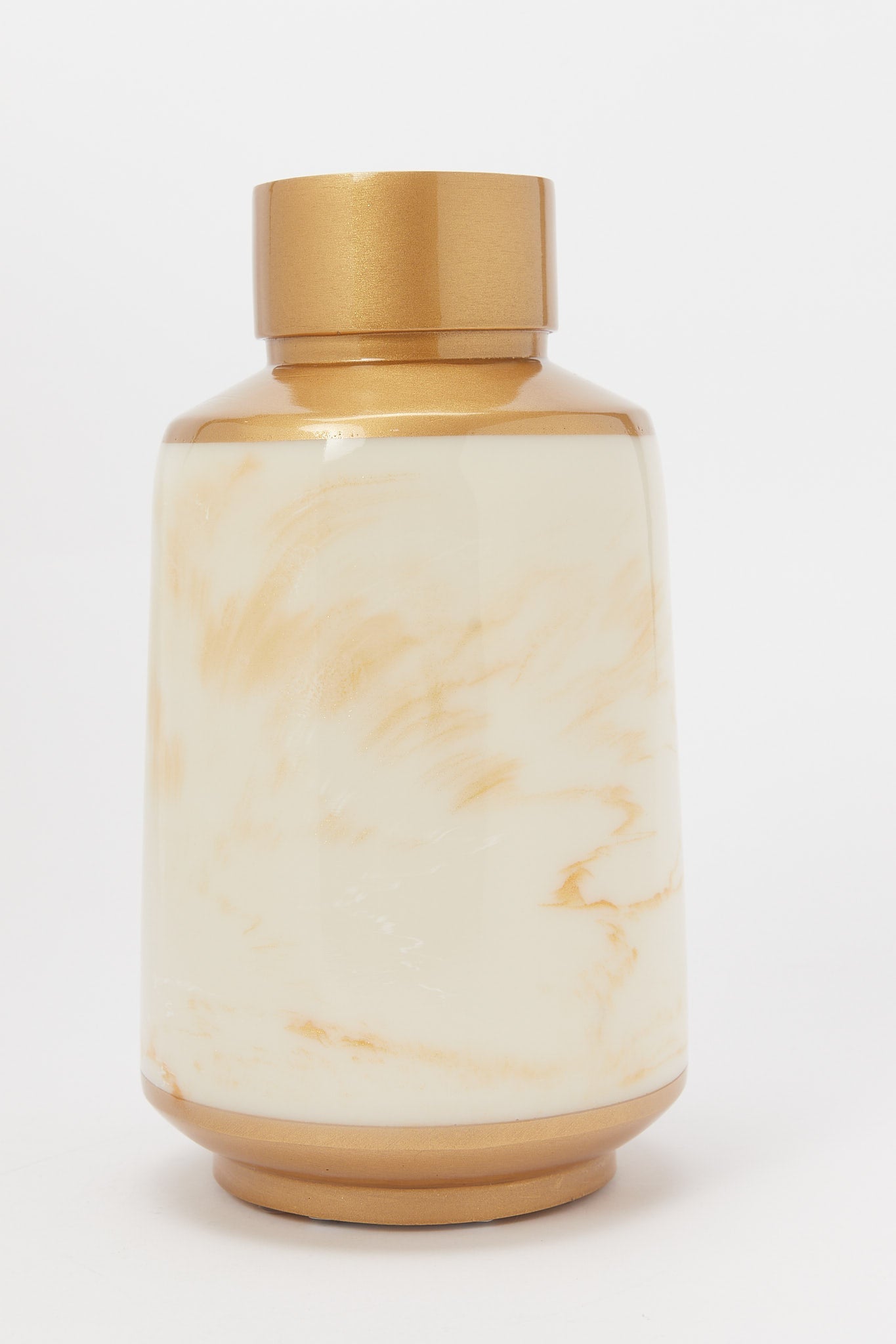 Redtag-Gold-Marble-Effect-Vase-Category:Artefact,-Colour:Gold,-Deals:New-In,-Filter:Home-Decor,-H1:HMW,-H2:HOM,-H3:DEA,-H4:GIW,-HMW-HOM-Decorative-Accessories,-New-In-HMW-HOM,-Non-Sale,-Promo:JULIETTE,-S23B,-Season:S23B,-Section:Homewares,-Style:POLYRESIN-Home-Decor-