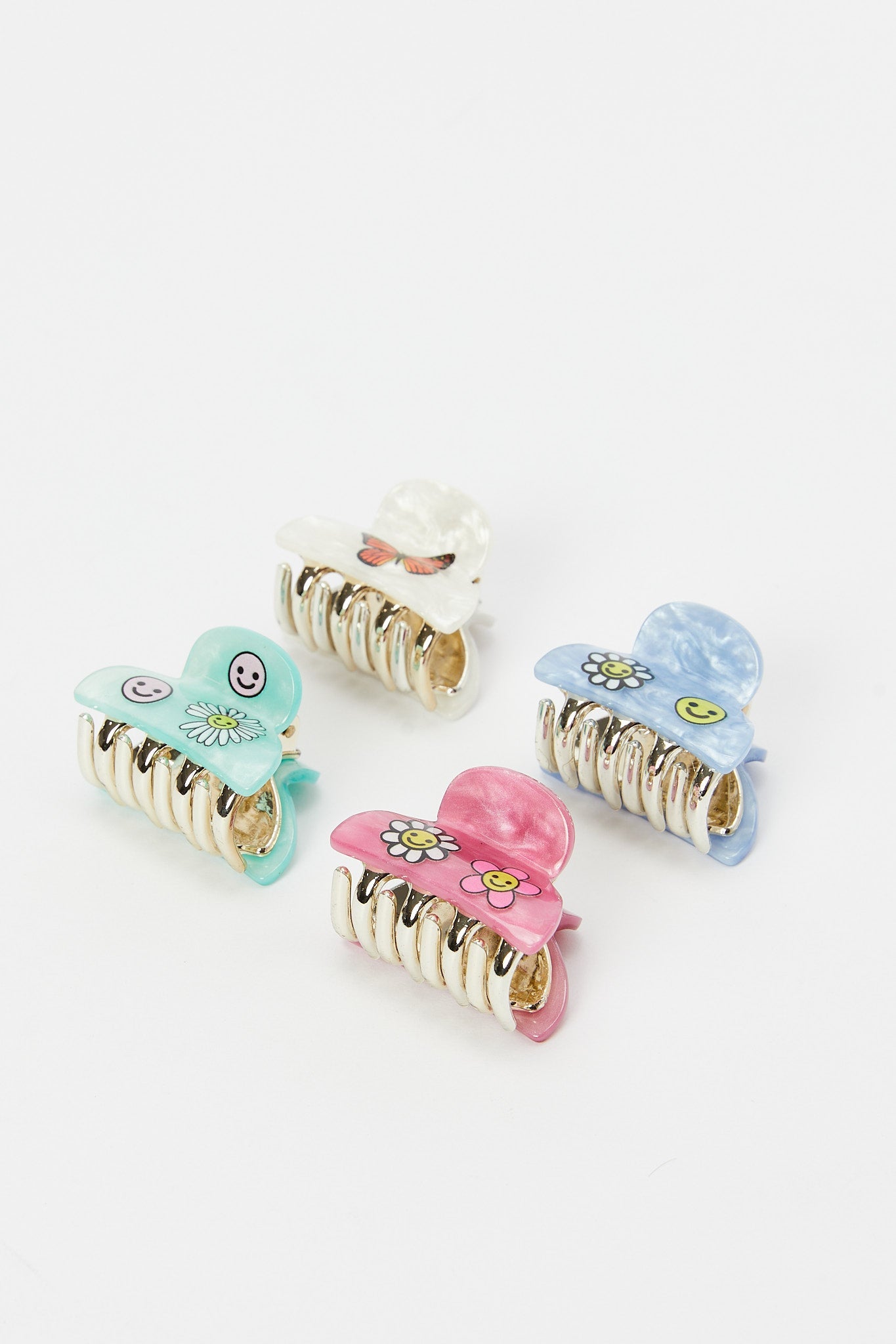 Redtag-S/4-Hair-Claw-Category:Hair-Accessories,-Colour:Assorted,-Filter:Girls-Accessories,-GIR-Hair-Accessories,-New-In,-New-In-GIR-ACC,-Non-Sale,-RMD,-S23B,-Section:Girls-(0-to-14Yrs)-Girls-