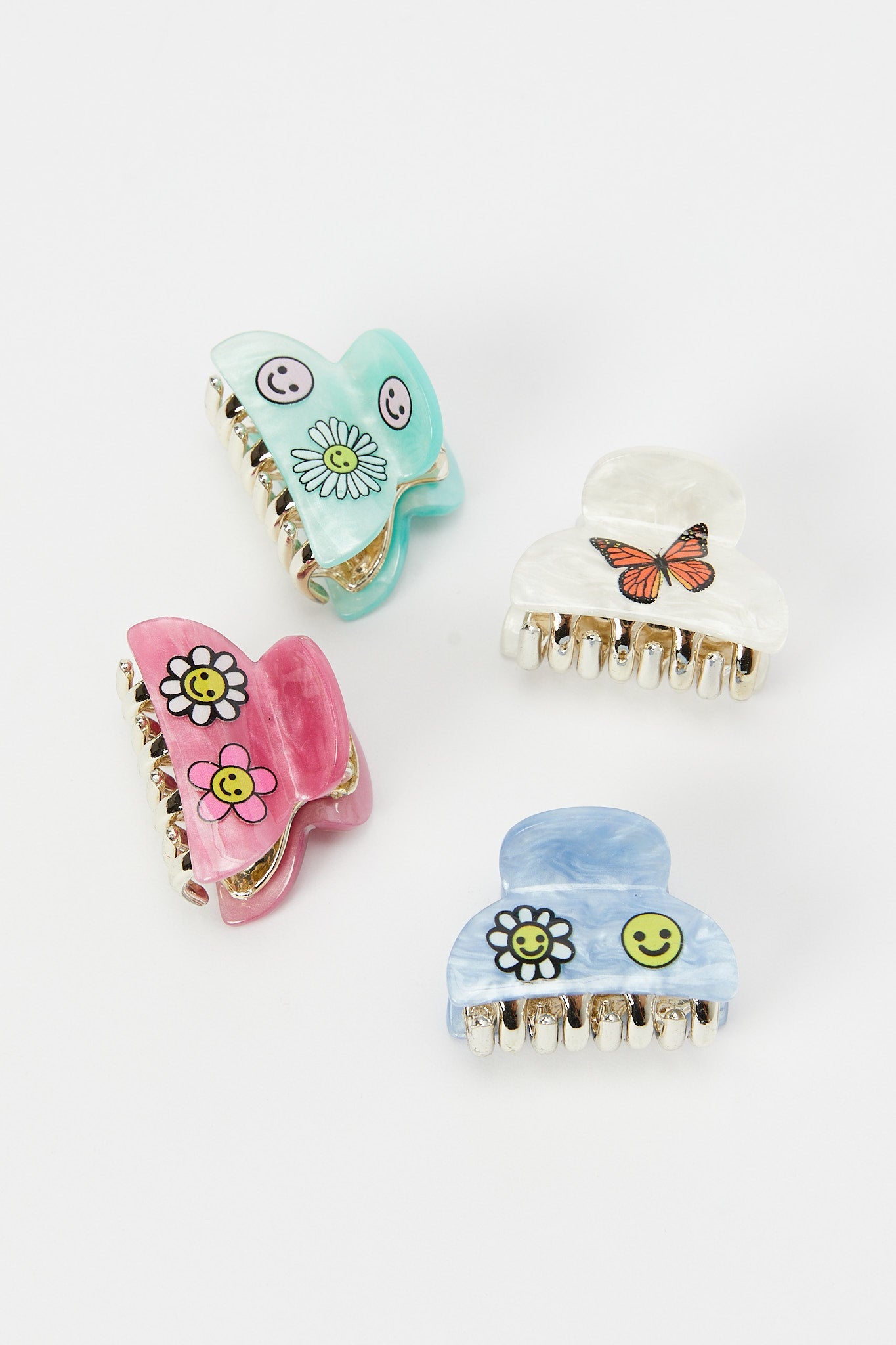 Redtag-S/4-Hair-Claw-Category:Hair-Accessories,-Colour:Assorted,-Filter:Girls-Accessories,-GIR-Hair-Accessories,-New-In,-New-In-GIR-ACC,-Non-Sale,-RMD,-S23B,-Section:Girls-(0-to-14Yrs)-Girls-