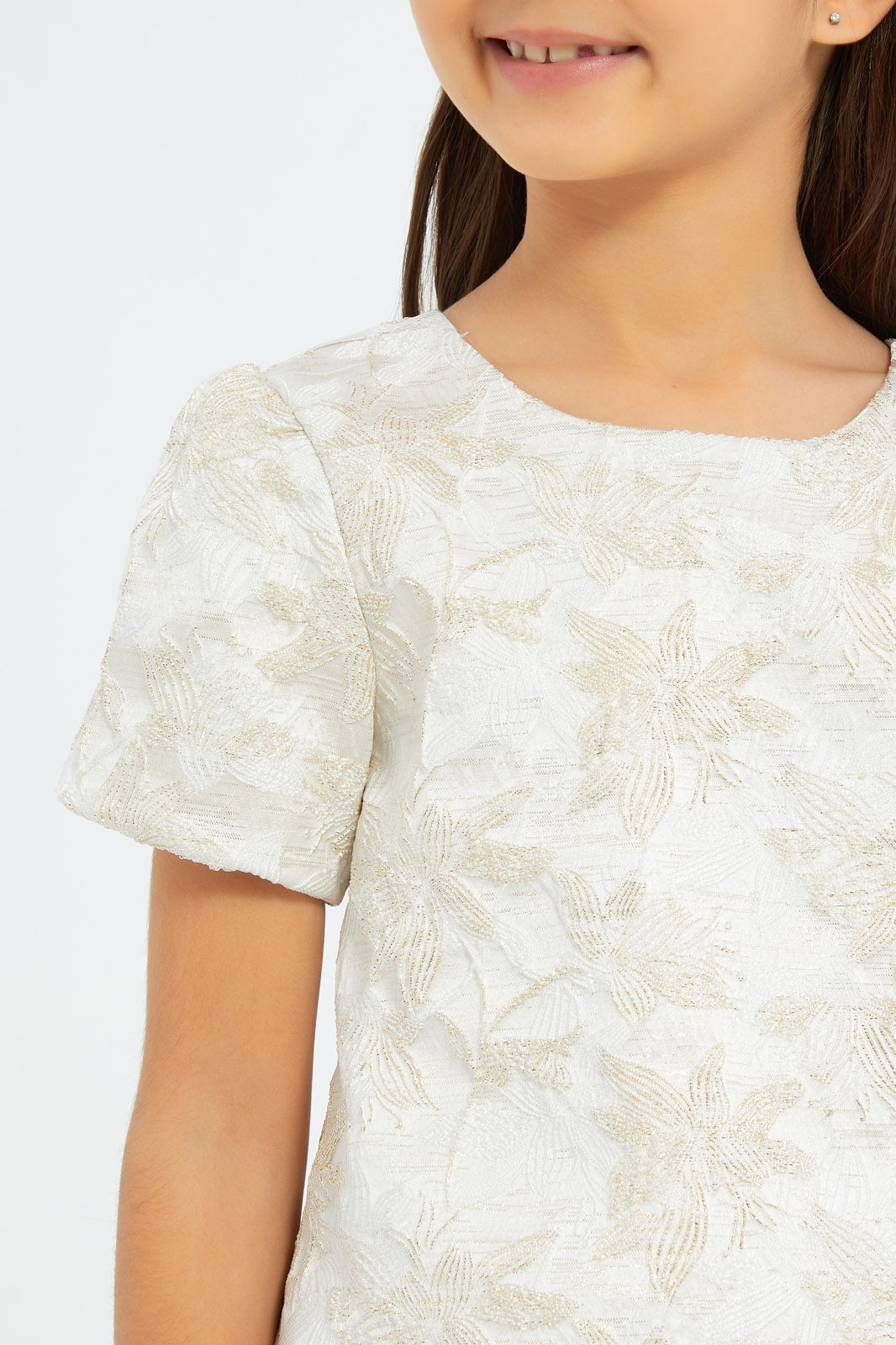 Redtag-Girls-Ivory-Allover-Pattern-Gold-Embroidered-Jacquard-Blouse-Category:Blouses,-Colour:Ivory,-Deals:New-In,-Filter:Girls-(2-to-8-Yrs),-GIR-Blouses,-H1:KWR,-H2:GIR,-H3:BLO,-H4:CBL,-New-In-GIR-APL,-Non-Sale,-RMD,-S23C,-Season:S23C,-Section:Girls-(0-to-14Yrs)-Girls-2 to 8 Years