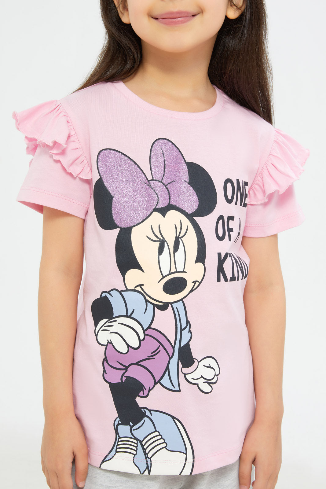 Redtag-Girls-Pink-Minnie-Mouse-Tshirt-Category:T-Shirts,-CHA,-CHR:CHR,-Colour:Apricot,-Deals:New-In,-Filter:Girls-(2-to-8-Yrs),-GIR-T-Shirts,-H1:KWR,-H2:GIR,-H3:TSH,-H4:CAT,-New-In-GIR-APL,-Non-Sale,-Promo:TBL,-S23C,-Season:S23C,-Section:Girls-(0-to-14Yrs),-TBL-Girls-2 to 8 Years