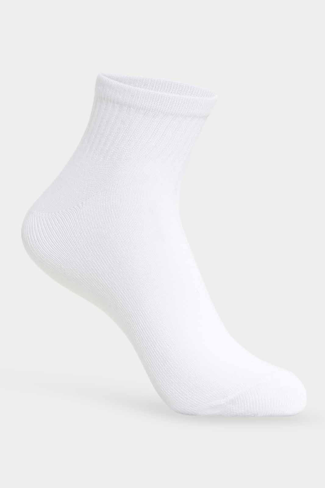 Redtag-Girls-Pack-Of-5--Sl.-Longer-Than-Ankle-Length-With-Cuff---White-365,-Category:Socks,-Colour:White,-Deals:New-In,-Filter:Senior-Girls-(8-to-14-Yrs),-GSR-Socks,-New-In-GSR-APL,-Non-Sale,-Section:Girls-(0-to-14Yrs)-Senior-Girls-9 to 14 Years