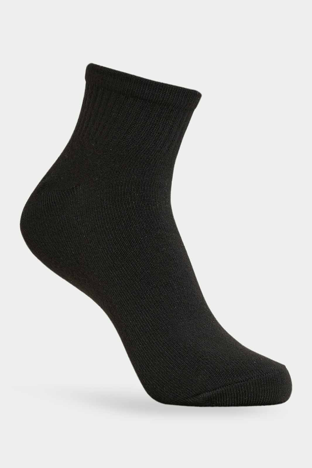 Redtag-Girls-Pack-Of-5--Sl.-Longer-Than-Ankle-Length-With-Cuff--Black-365,-Category:Socks,-Colour:Black,-Deals:New-In,-Filter:Senior-Girls-(8-to-14-Yrs),-GSR-Socks,-New-In-GSR-APL,-Non-Sale,-Section:Girls-(0-to-14Yrs)-Senior-Girls-9 to 14 Years
