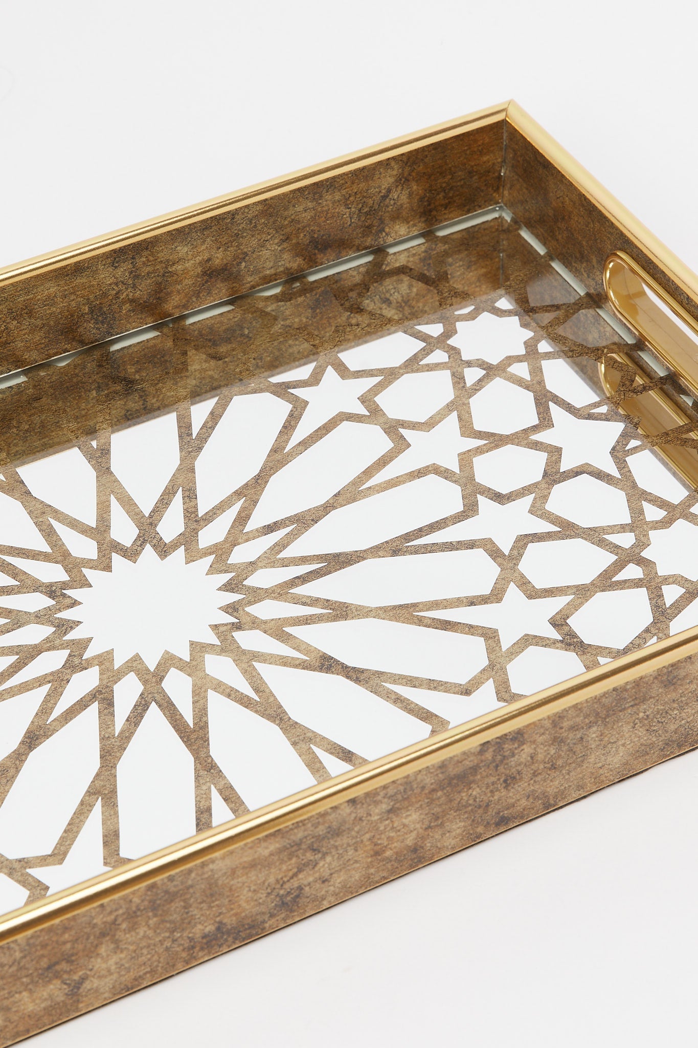 Redtag-Gold-Geometric-Reactangle-Trya-(-Medium)-Category:Bakeware,-Colour:Gold,-Deals:New-In,-Filter:Home-Dining,-H1:HMW,-H2:DIN,-H3:SEW,-H4:SSI,-HMW-DIN-Serveware,-New-In-HMW-DIN,-Non-Sale,-Promo:JULIETTE,-S23B,-Season:S23B,-Section:Homewares,-Style:TRAY-MDF-/-WOOD-Home-Dining-