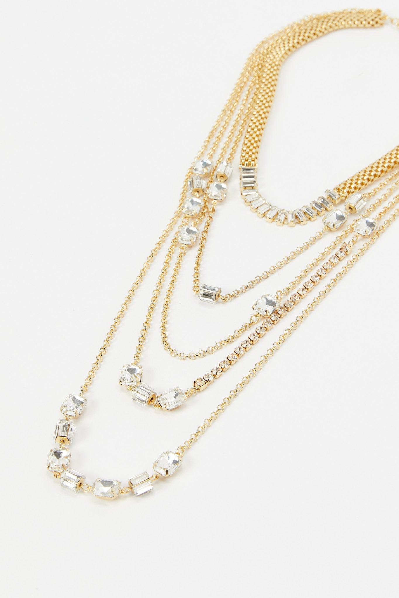Redtag-Gold-Choker-And-Multilayered-Necklace-And-Earrings-Category:Jwellery,-Colour:Assorted,-Filter:Women's-Accessories,-LEC-Jewellery,-New-In,-New-In-Women-ACC,-Non-Sale,-RMD,-S23B,-Section:Women-Women-
