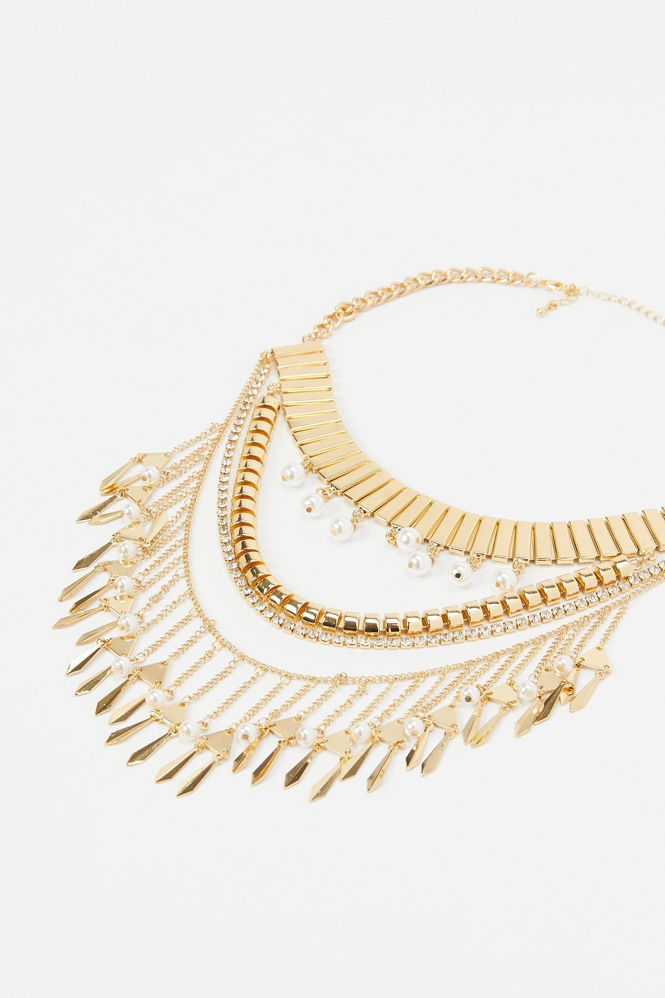 Redtag-Gold-Statement-Multilayered-Necklace-Category:Jwellery,-Colour:Assorted,-Filter:Women's-Accessories,-LEC-Jewellery,-New-In,-New-In-Women-ACC,-Non-Sale,-RMD,-S23B,-Section:Women-Women-