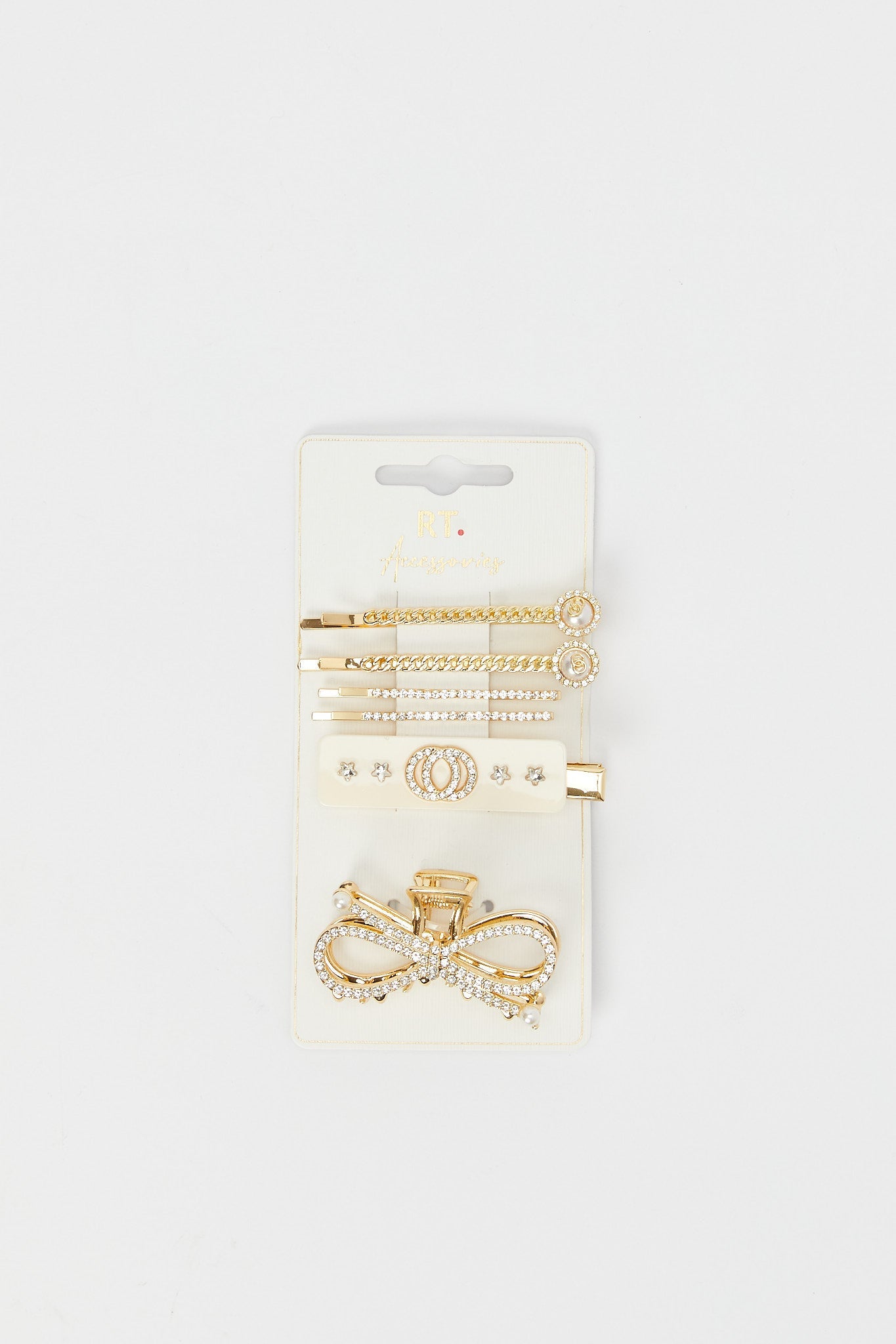 Redtag-Gold-And-Rhinestone-Statement-Hair-Clip-Set-Category:Hair-Accessories,-Colour:Assorted,-Filter:Women's-Accessories,-LEC-Hair-Accessories,-New-In,-New-In-Women-ACC,-Non-Sale,-RMD,-S23B,-Section:Women-Women-