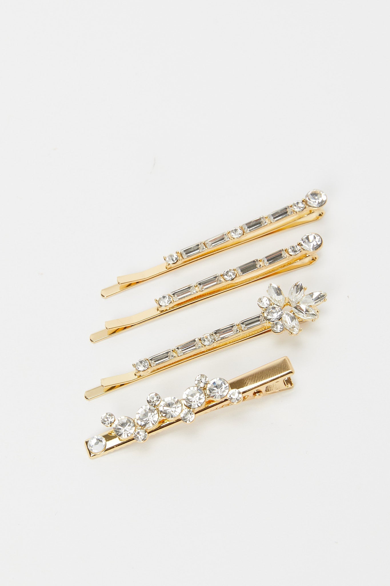 Redtag-Gold-And-Rhinestone-Embellished-Hair-Clips-Category:Hair-Accessories,-Colour:Assorted,-Filter:Women's-Accessories,-LEC-Hair-Accessories,-New-In,-New-In-Women-ACC,-Non-Sale,-RMD,-S23B,-Section:Women-Women-