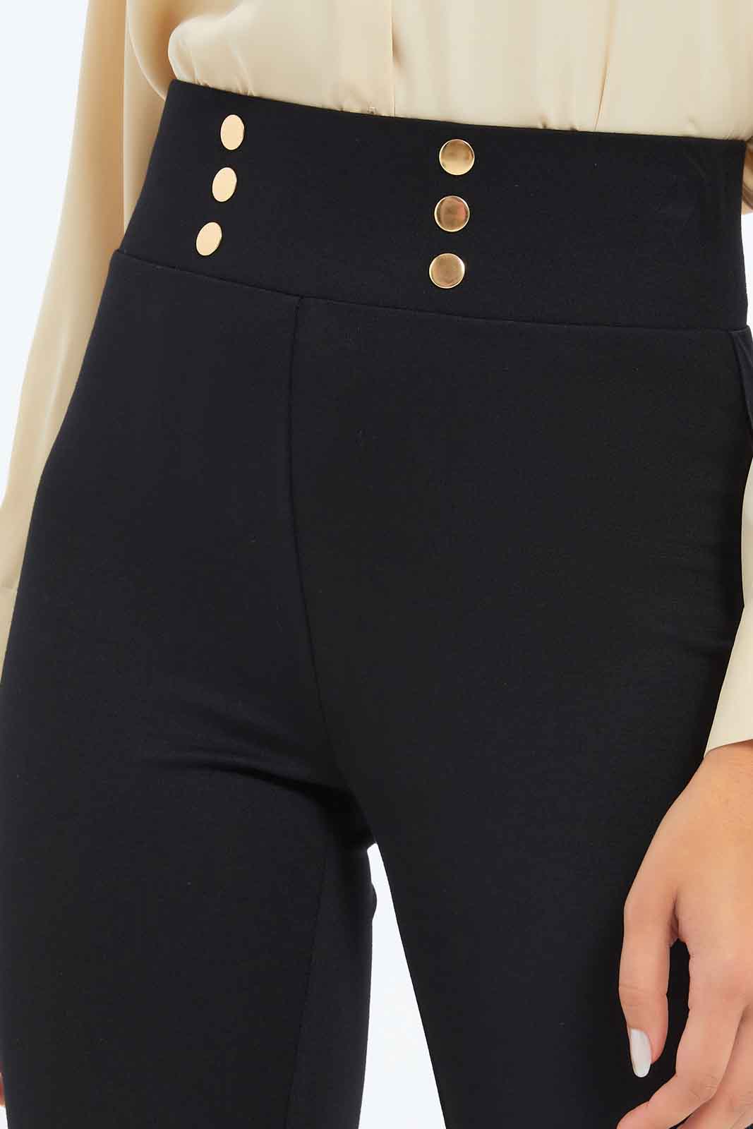 Redtag-Women-Black-Front-Button-Detail-Legging-Category:Leggings,-Colour:Black,-Deals:New-In,-Filter:Women's-Clothing,-New-In-Women-APL,-Non-Sale,-S23C,-Section:Women,-Women-Leggings-Women's-