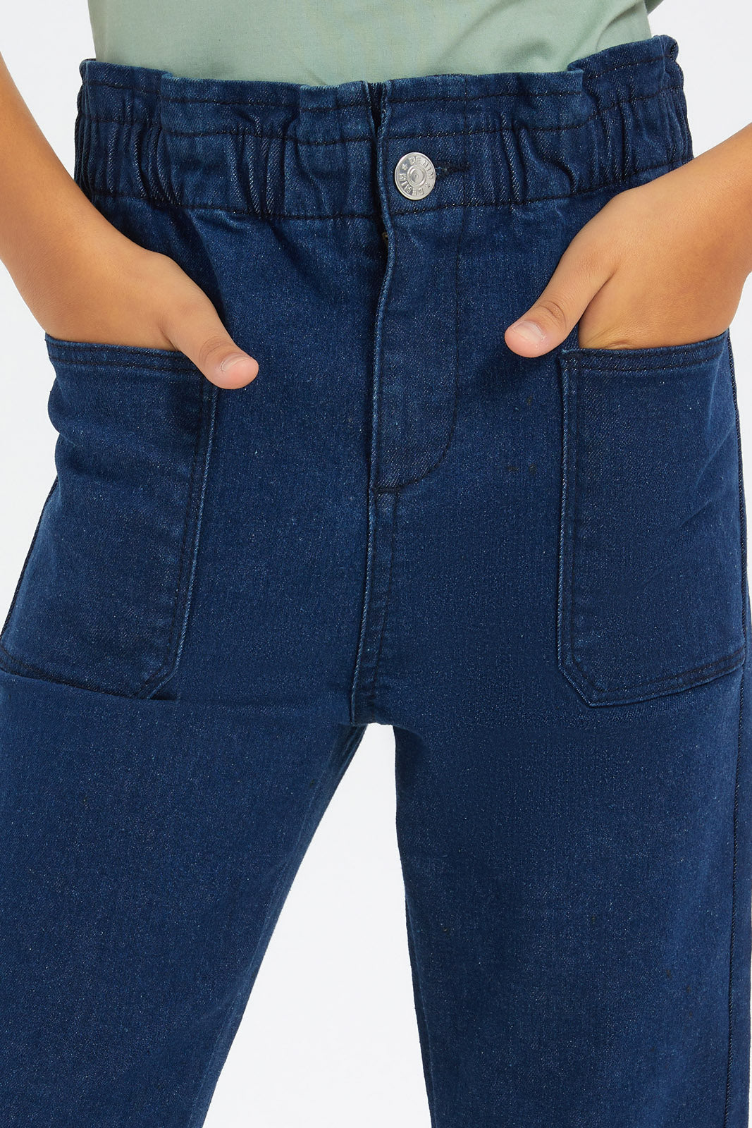 Redtag-Girls-Darkwash-Paper-Bag-Jeans-Category:Jeans,-Colour:Dark-Wash,-Deals:New-In,-Filter:Girls-(2-to-8-Yrs),-FIT-WALL-(FTW),-GIR-Jeans,-H1:KWR,-H2:GIR,-H3:DNB,-H4:JNS,-New-In-GIR-APL,-Non-Sale,-S23C,-Season:S23C,-Section:Girls-(0-to-14Yrs)-Girls-2 to 8 Years