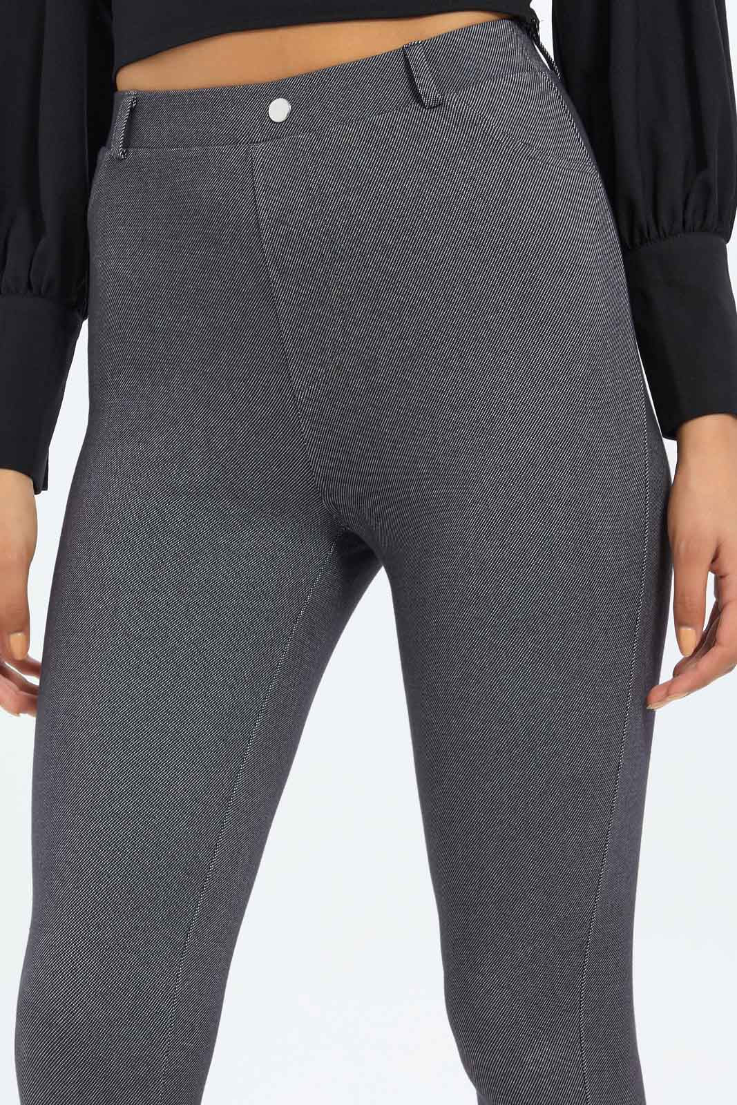 Redtag-Women-Grey-Full-Length-Legging-With-Button-Category:Leggings,-Colour:Grey,-Deals:New-In,-Filter:Women's-Clothing,-H1:LWR,-H2:LAD,-H3:TRS,-H4:LEG,-New-In-Women-APL,-Non-Sale,-S23C,-Season:S23C,-Section:Women,-TBL,-Women-Leggings-Women's-