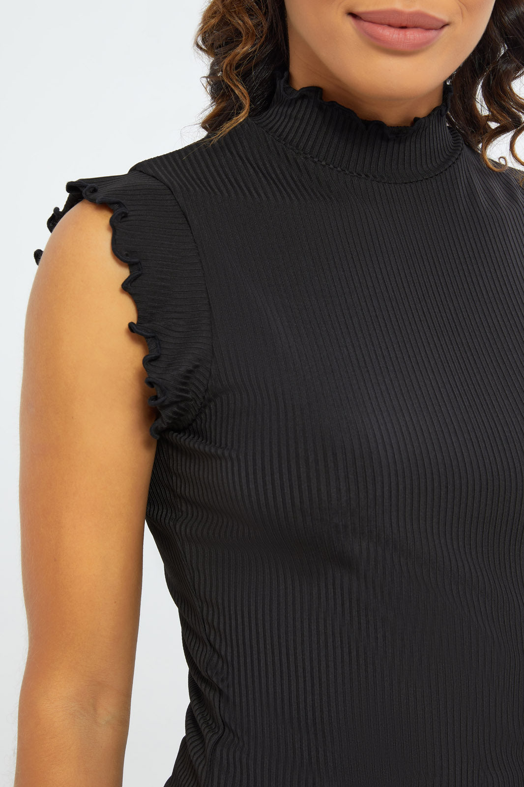 Redtag-Women-Black-Epp-High-Neck-Tee-Category:Tops,-Colour:Black,-Deals:New-In,-Filter:Women's-Clothing,-H1:LWR,-H2:LAD,-H3:JYT,-H4:FJT,-New-In-Women-APL,-Non-Sale,-PPE,-S23C,-Season:S23C,-Section:Women,-Women-Tops-Women's-