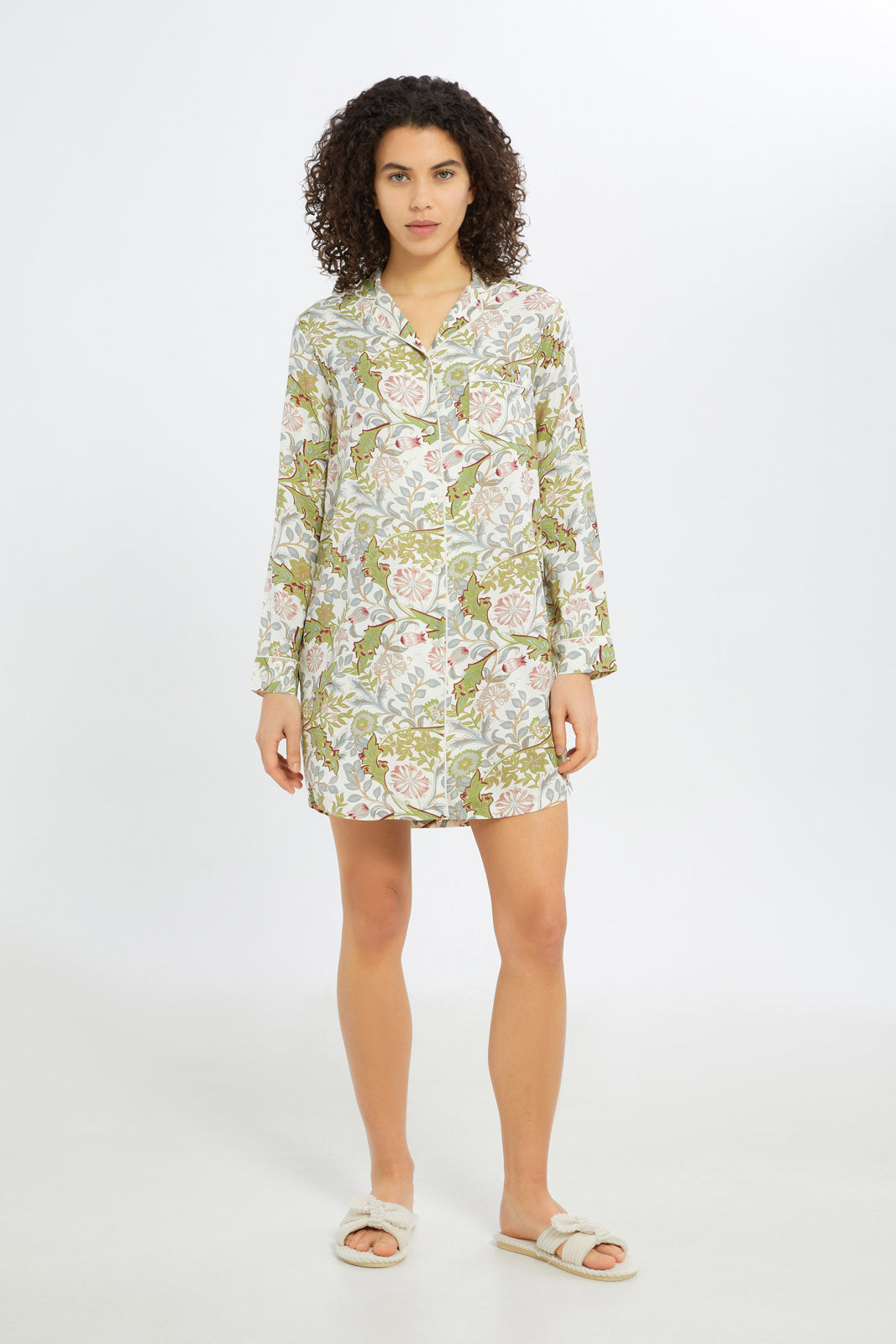 Redtag-Women-Green-Longsleeves-Nightshirt-Category:Nightshirts,-Colour:Green,-Deals:New-In,-Filter:Women's-Clothing,-H1:LWR,-H2:LDN,-H3:NWR,-H4:NSH,-New-In-Women-APL,-Non-Sale,-S23C,-Season:S23C,-Section:Women,-Women-Nightshirts--