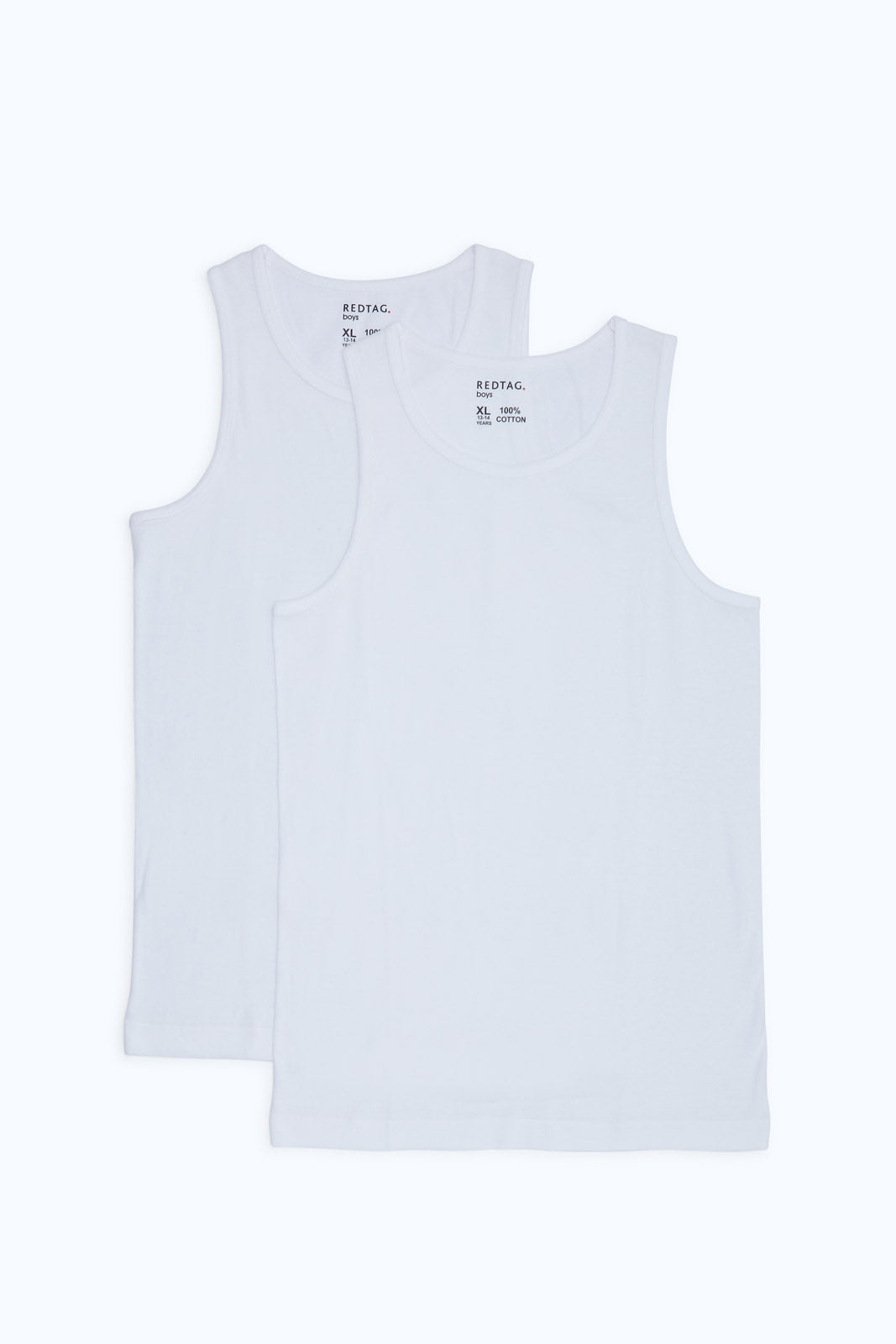 Redtag-Boys-White-2-Pcs-Pack-Sleeveless-Vest-Basic-365,-BSR-Vests,-Category:Vests,-Colour:White,-Deals:New-In,-ESS,-Event:STRATEGY,-Filter:Senior-Boys-(8-to-14-Yrs),-H1:KWR,-H2:BSR,-H3:UNW,-H4:VEB,-New-In-BSR-APL,-Non-Sale,-Packs,-Promo:ESS,-Season:365365,-Section:Boys-(0-to-14Yrs),-Set:Set-of-2-Senior-Boys-9 to 14 Years