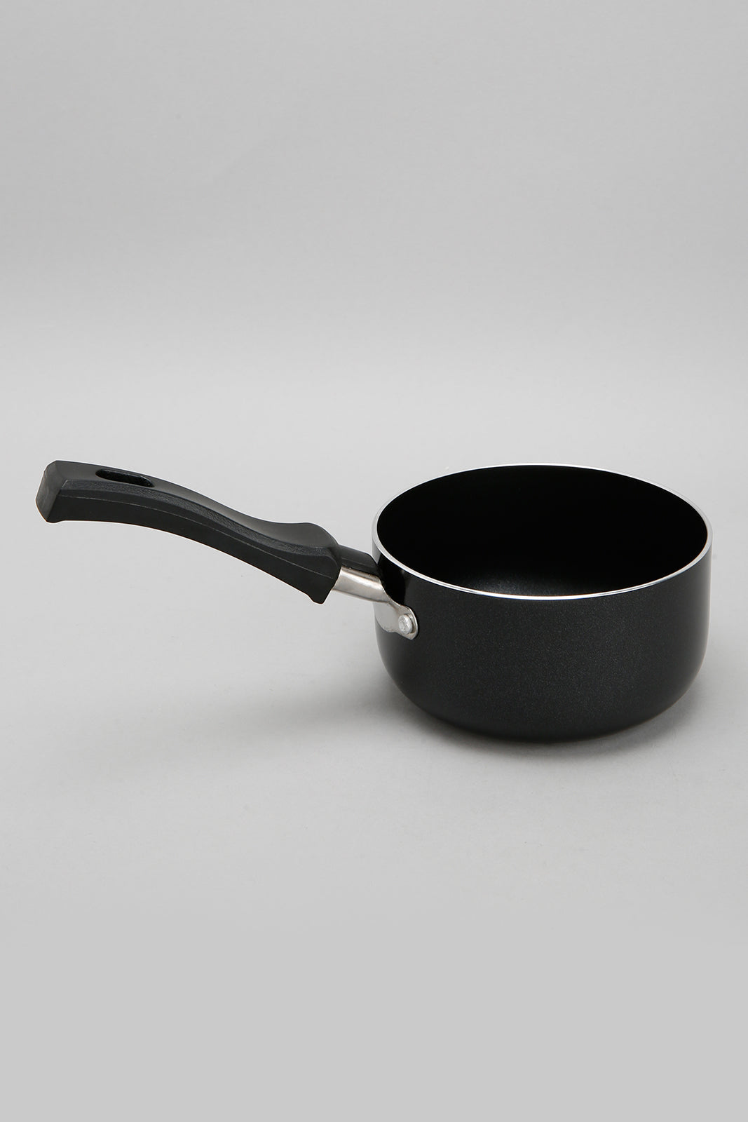 Black Aluminum Nonstick Sauce Pan With Glass Lid (12cm)
