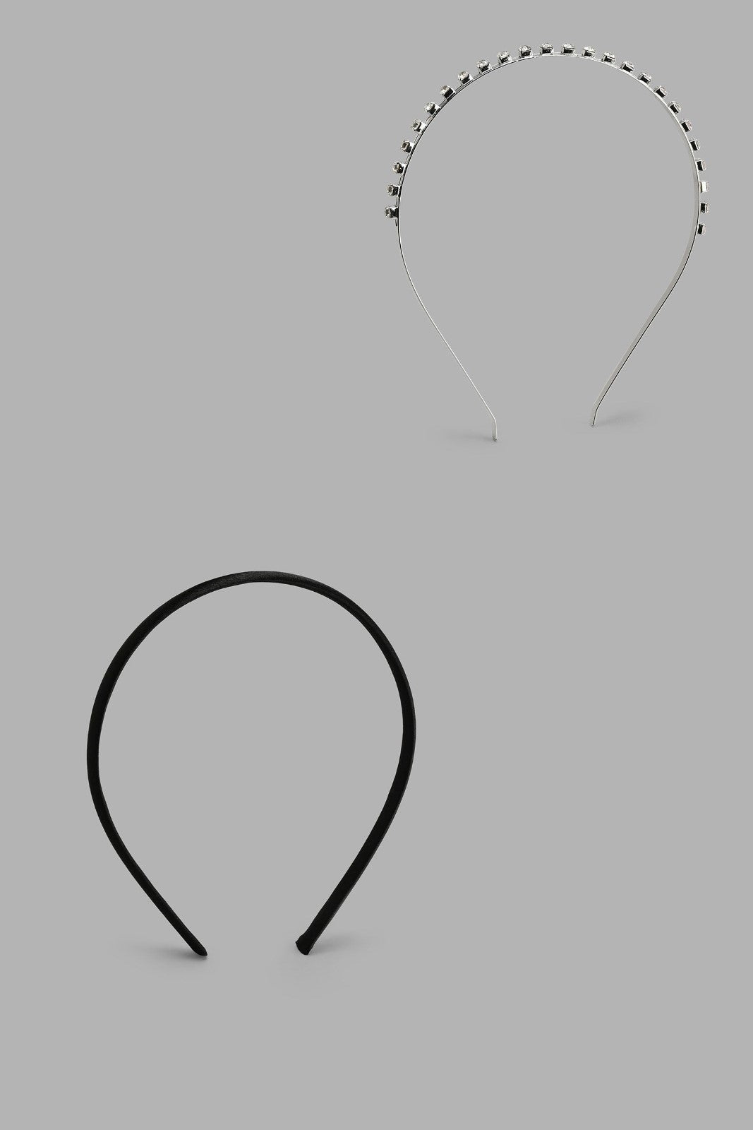 Black And Silver Headband Set (Pack Of 2)