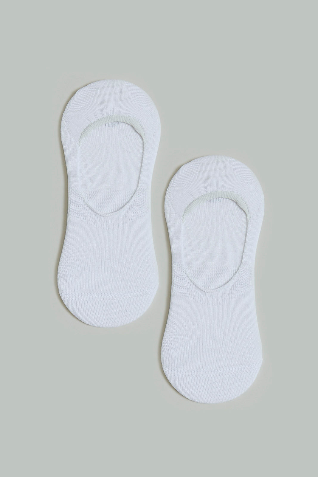 White Plain Invisible Socks (2-Pack)