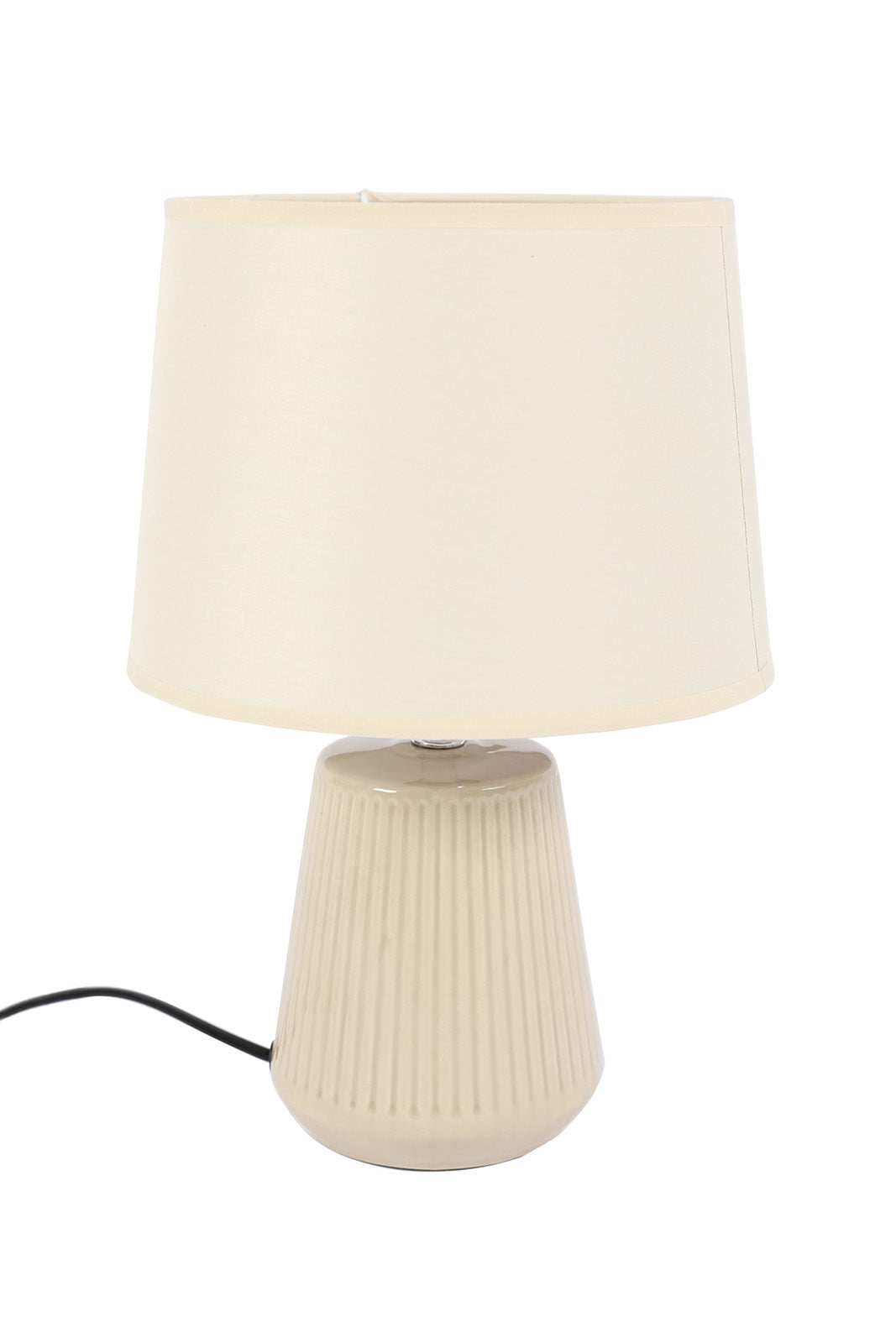 Beige Ceramic Embossed Table Lamp