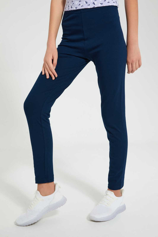 Navy Plain Legging