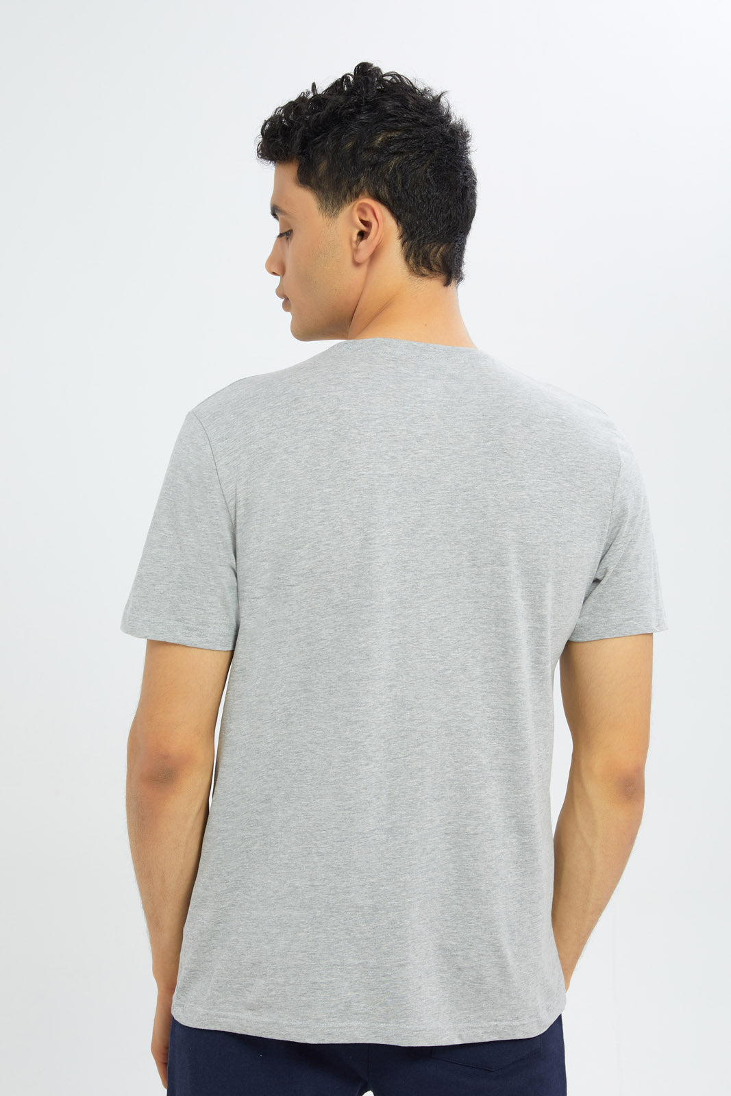 Redtag-Grey-V-Neck-Basic-T-Shirt-365,-Category:T-Shirts,-Colour:Grey,-Deals:New-In,-Dept:Menswear,-Filter:Men's-Clothing,-H1:MWR,-H2:GEN,-H3:TSH,-H4:TSH,-Men-T-Shirts,-Promo:TBL,-Season:365,-Section:Men,-TBL-Men's-