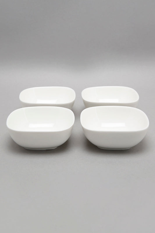 White Porcelain Square Bowl (4 Piece Set)