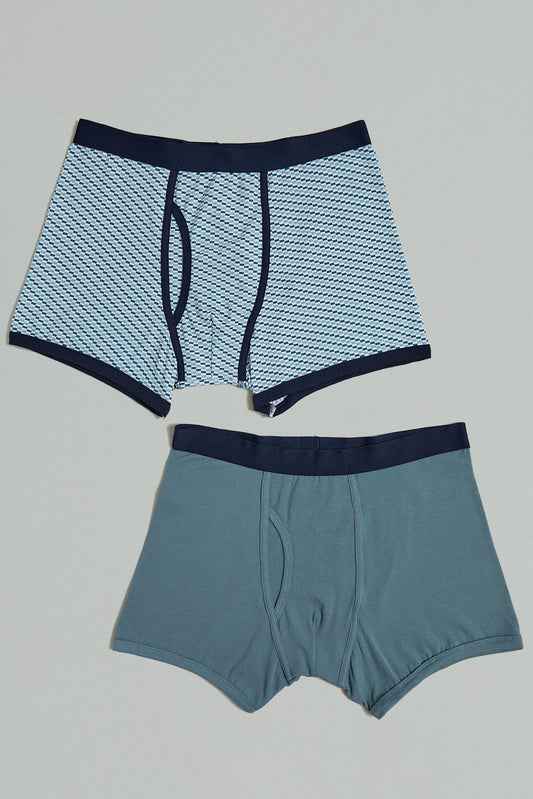 Navy/Blue Trunk Briefs (Pack Of 2)