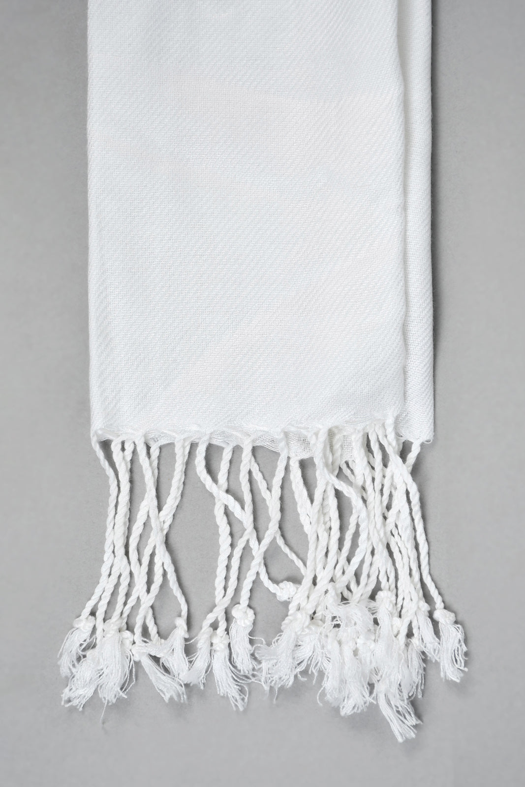 White Scarf With Tassel