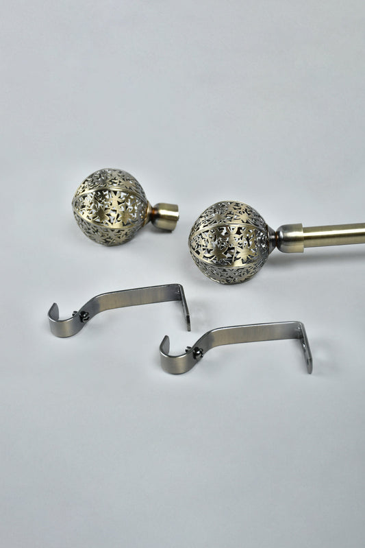 Bronze Satin Finish Extendable Single Curtain Rod With Finial