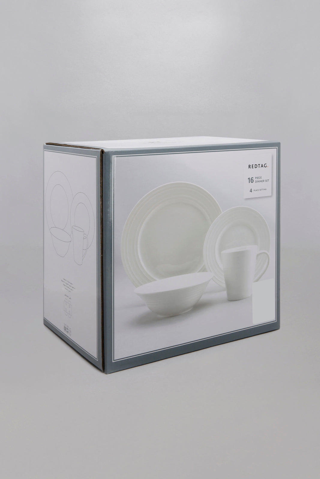 White Spiral Design Dinner Set (16 Piece)