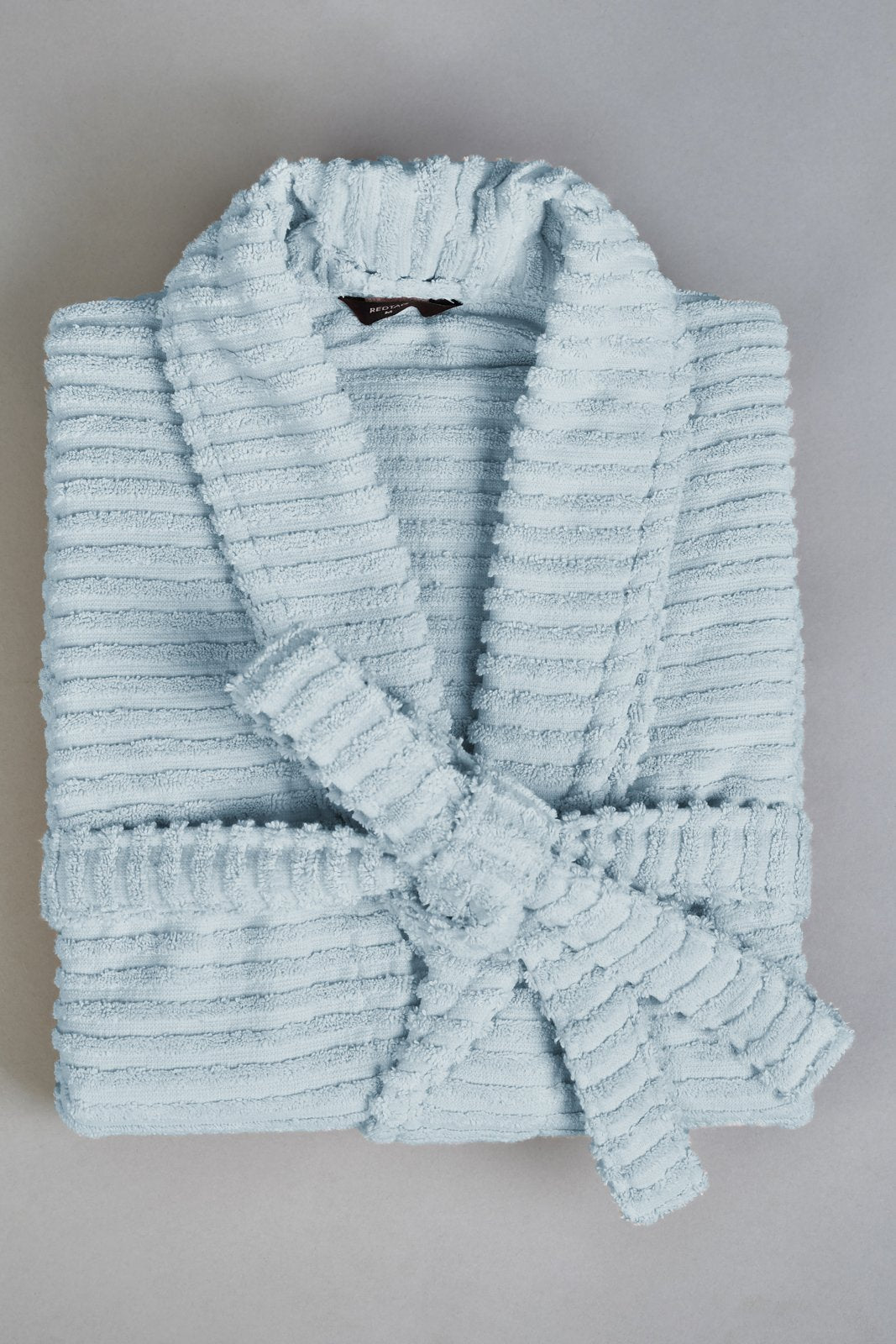 Blue Ribbed Bathrobe
